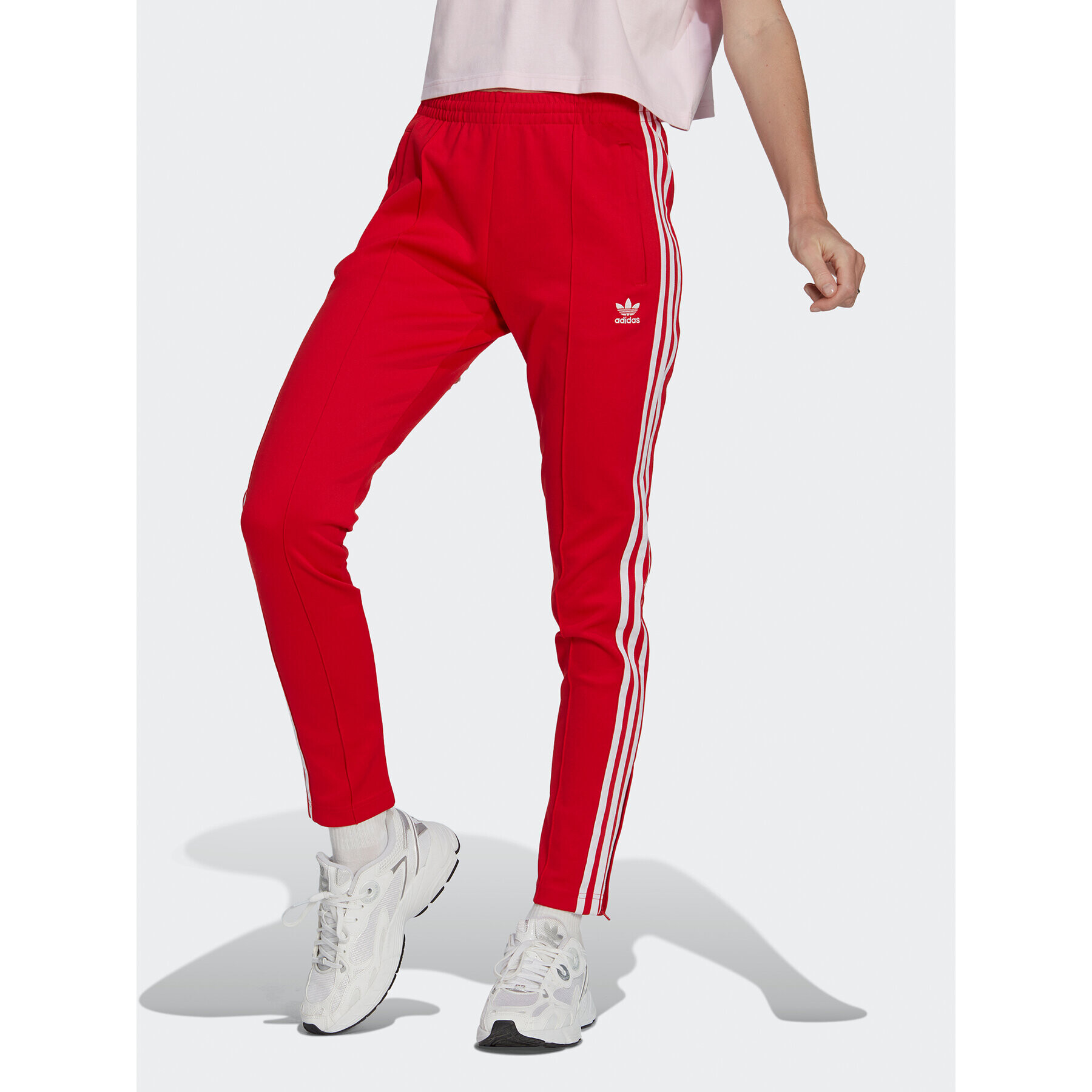 adidas Долнище анцуг Adicolor SST Tracksuit Bottoms IB5917 Червен Slim Fit - Pepit.bg