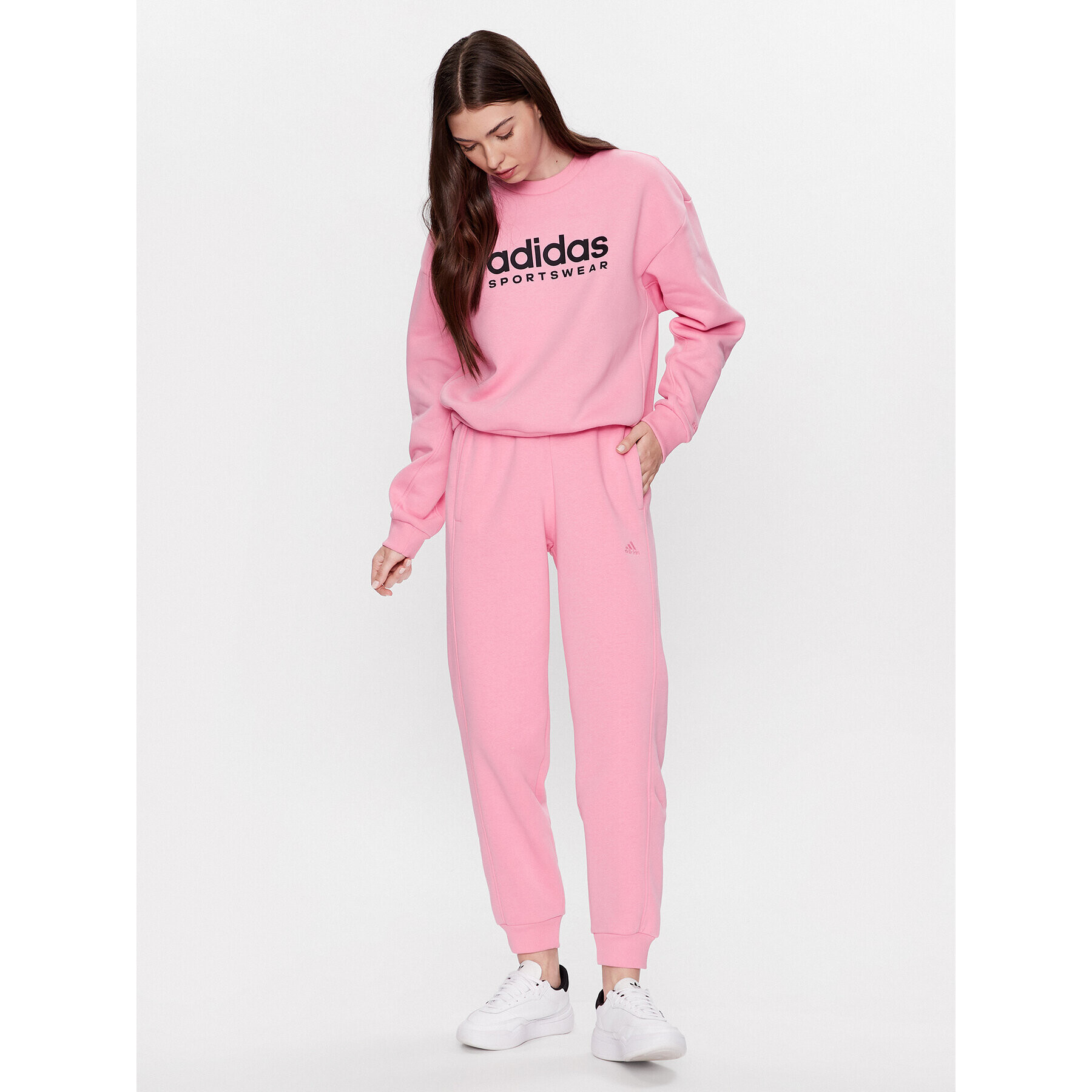 adidas Долнище анцуг ALL SZN Fleece Joggers IC6459 Розов Loose Fit - Pepit.bg