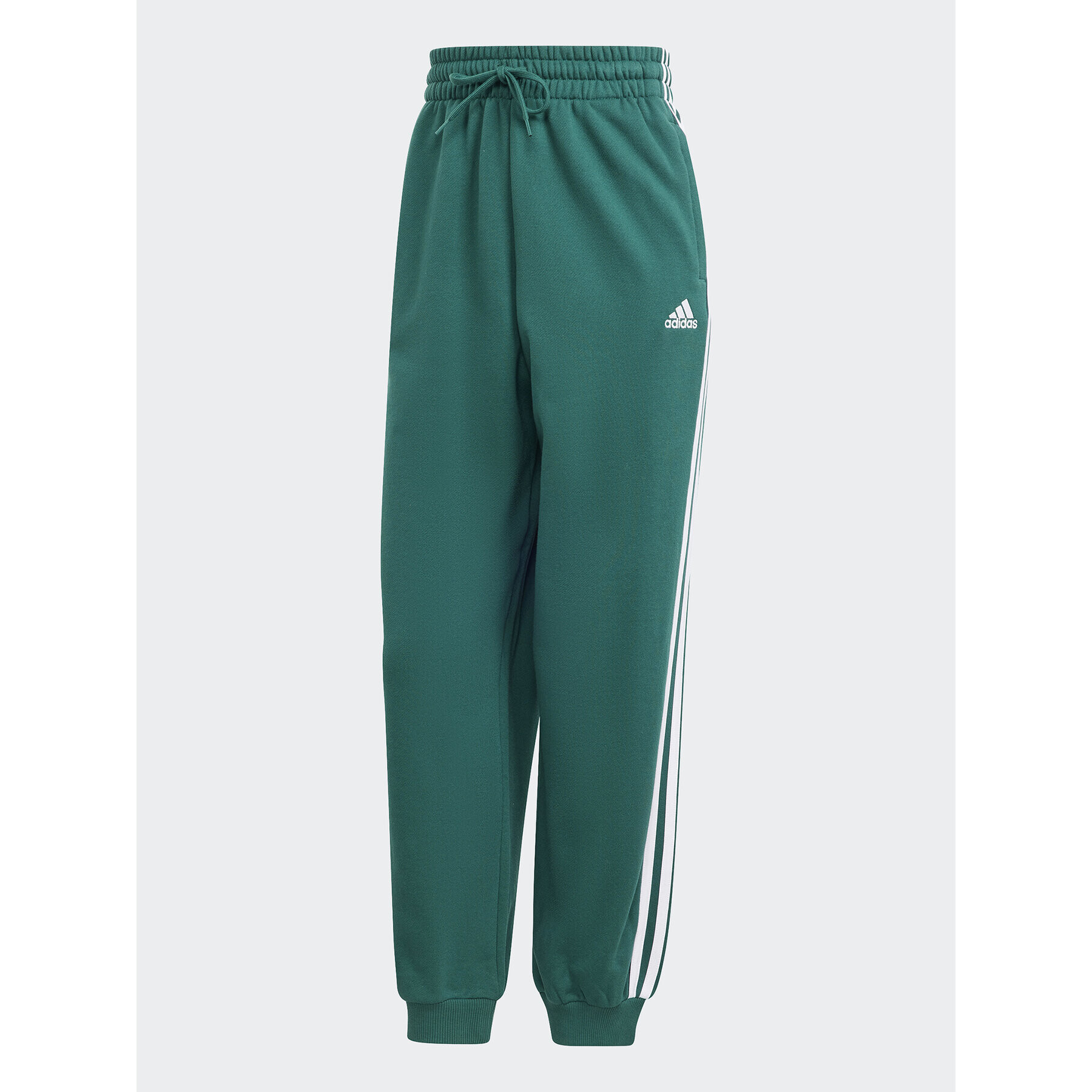 adidas Долнище анцуг Essentials 3-Stripes French Terry Loose-Fit Joggers IL3448 Зелен Loose Fit - Pepit.bg