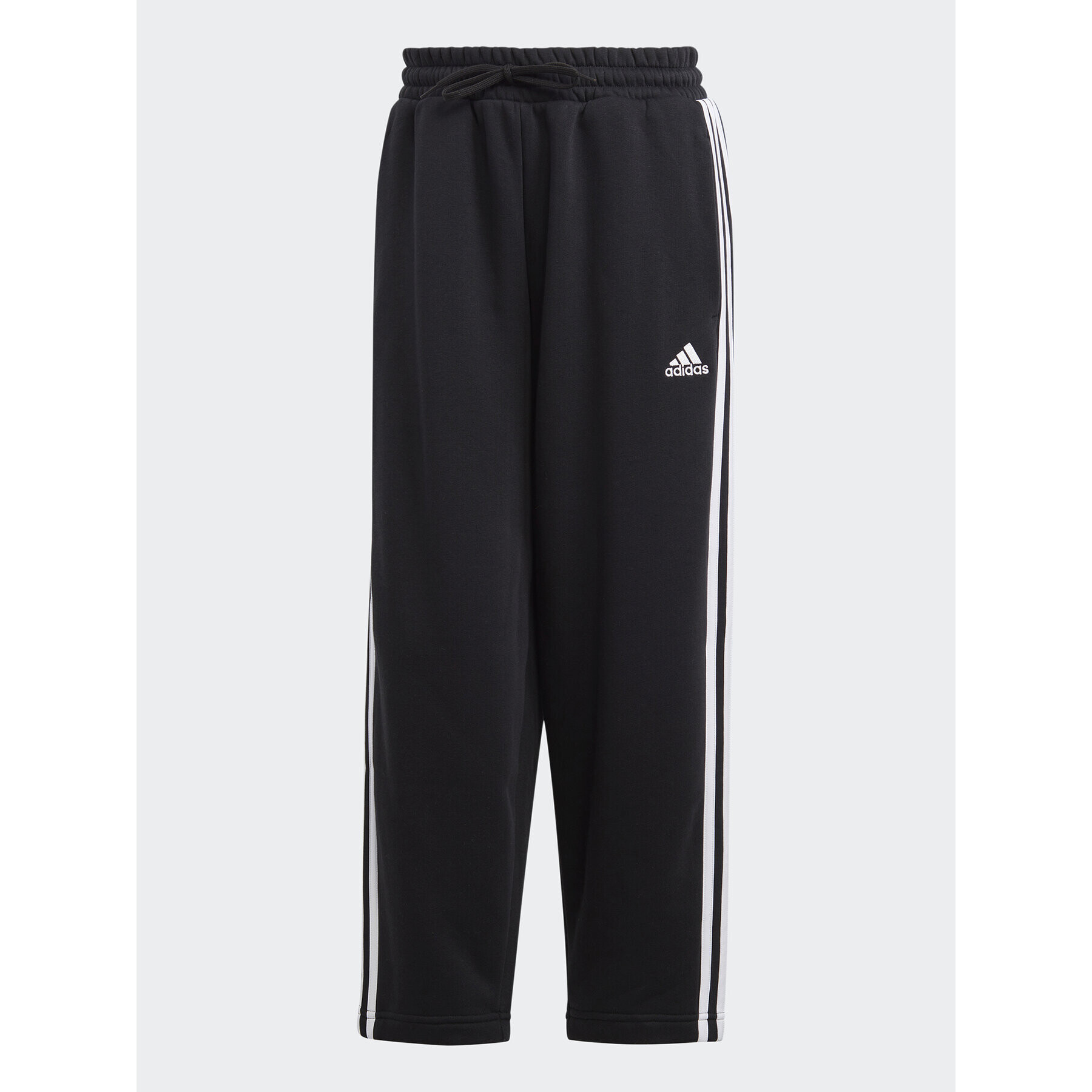 adidas Долнище анцуг Essentials 3-Stripes Open Hem Fleece HZ5748 Черен Loose Fit - Pepit.bg