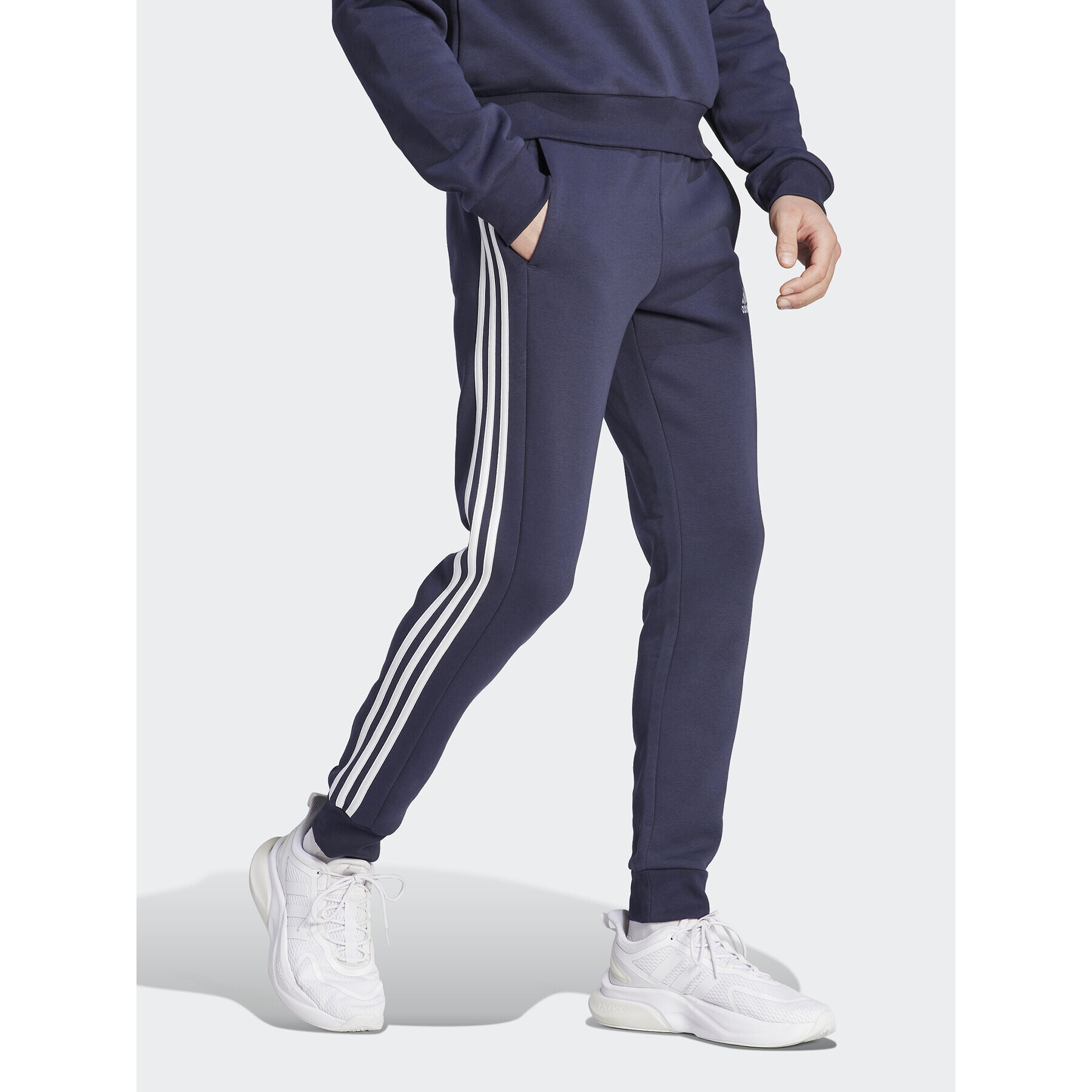 adidas Долнище анцуг Essentials Fleece 3-Stripes Cuff IJ6493 Тъмносин Regular Fit - Pepit.bg