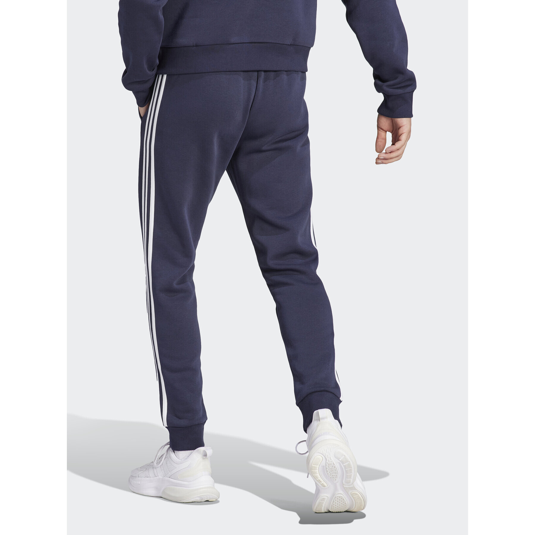 adidas Долнище анцуг Essentials Fleece 3-Stripes Cuff IJ6493 Тъмносин Regular Fit - Pepit.bg