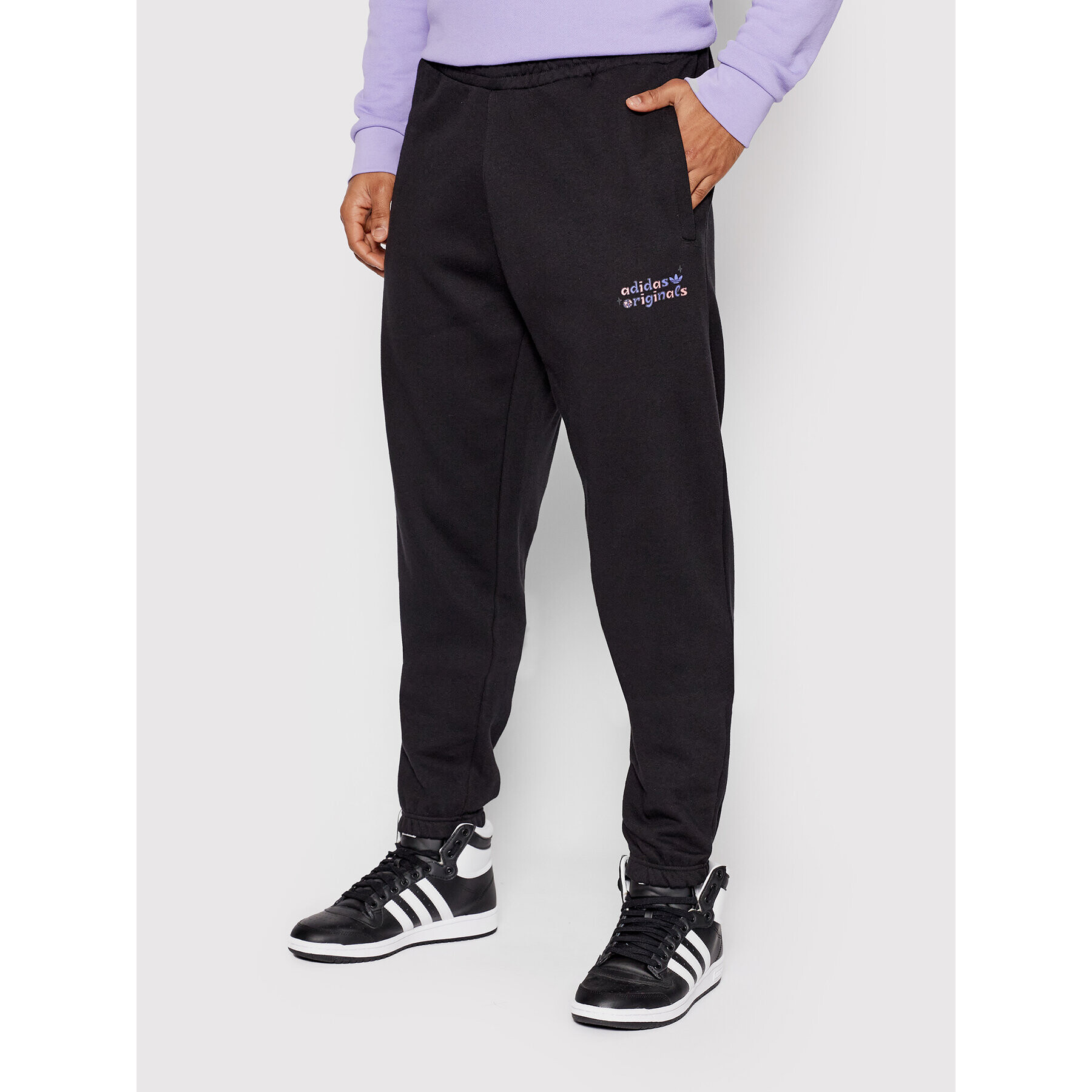 adidas Долнище анцуг Stoked Ali HC7146 Черен Relaxed Fit - Pepit.bg