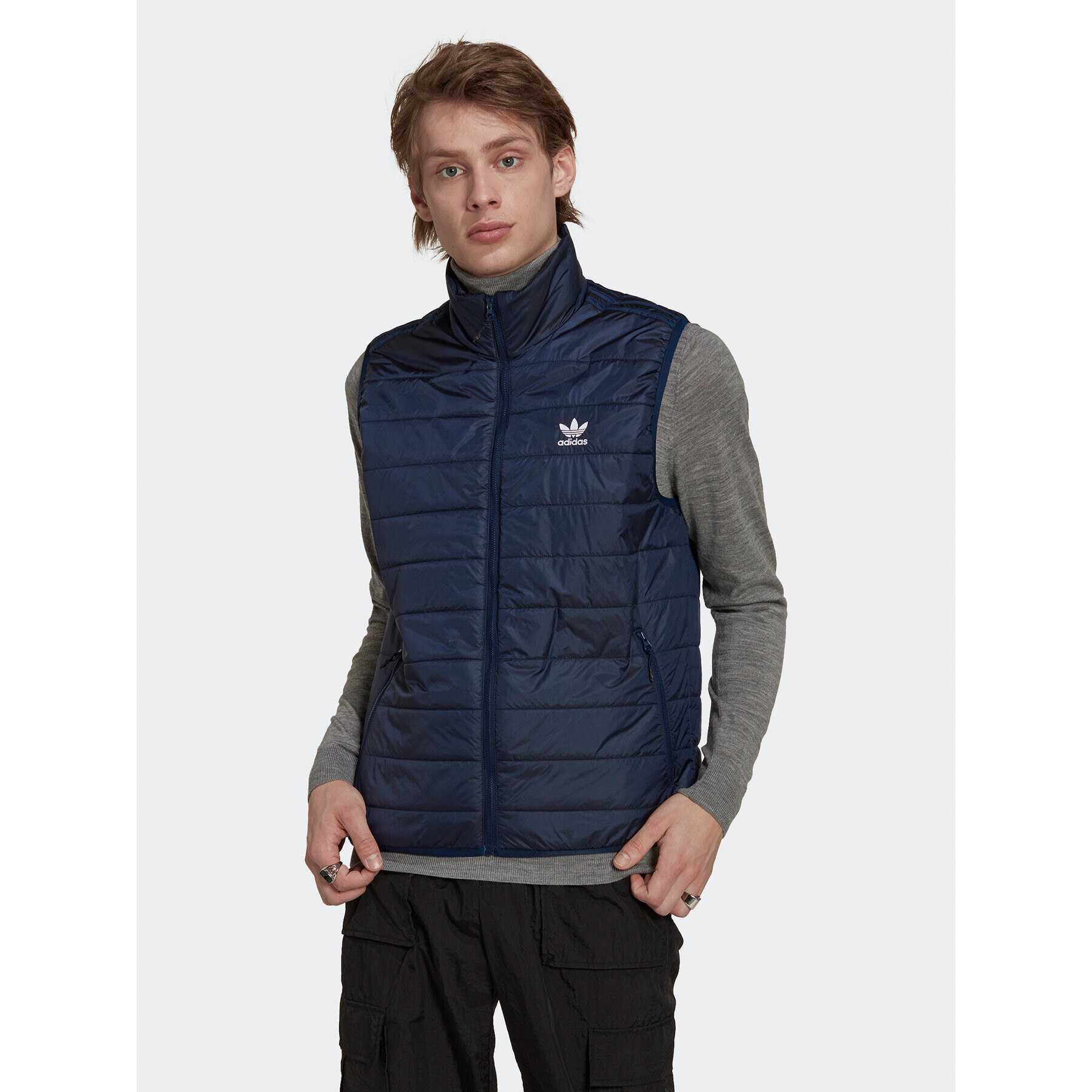 adidas Елек Padded Stand Collar Puffer Vest HL9216 Син Regular Fit - Pepit.bg