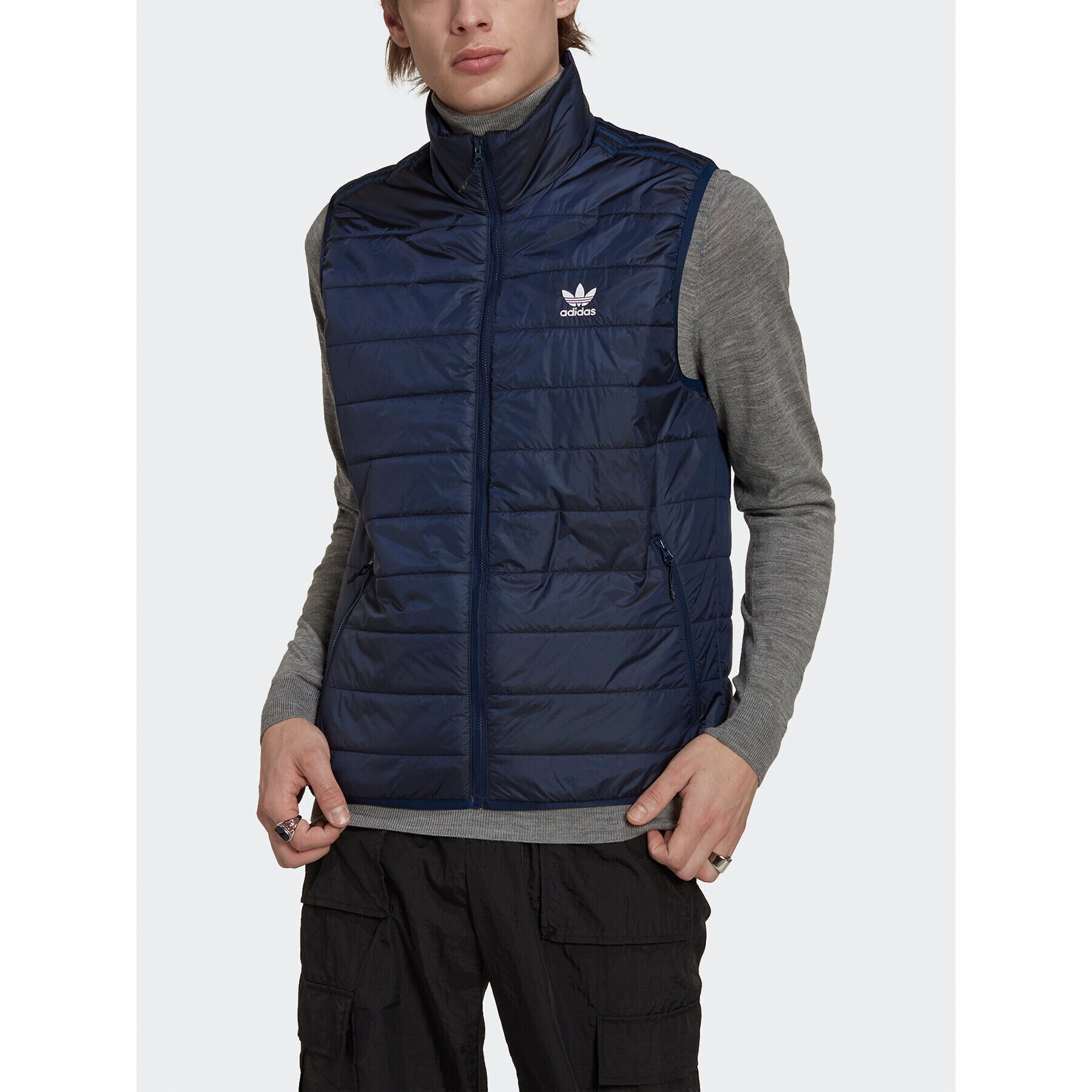 adidas Елек Padded Stand Collar Puffer Vest HL9216 Син Regular Fit - Pepit.bg