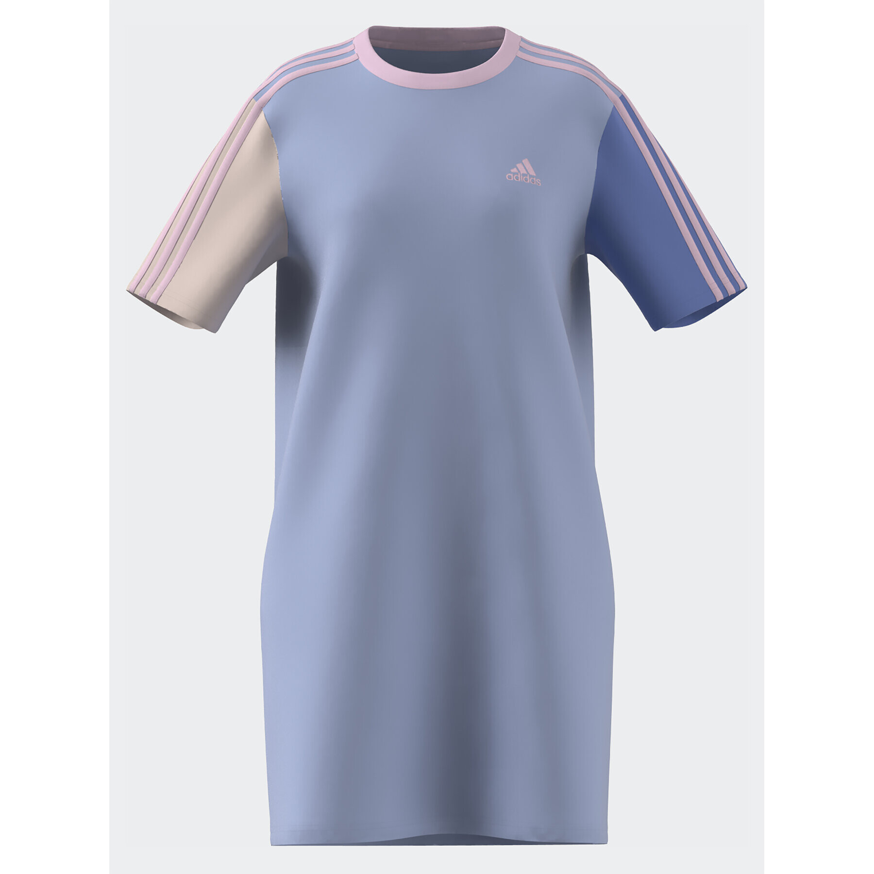 adidas Ежедневна рокля Essentials 3-Stripes Single Jersey Boyfriend Tee Dress IC1460 Син Loose Fit - Pepit.bg