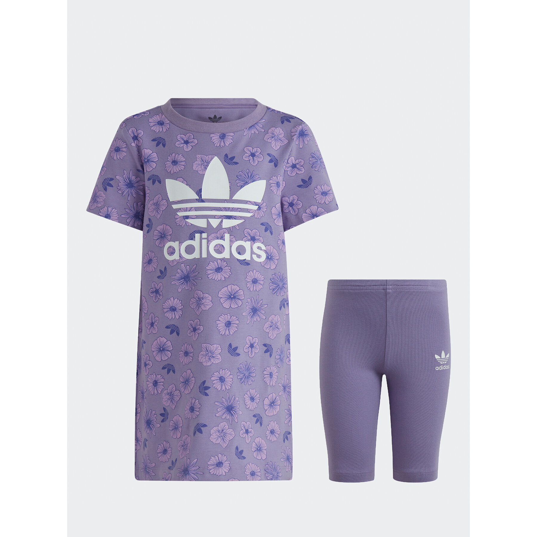 adidas Ежедневна рокля Floral Dress Set IB9483 Виолетов Slim Fit - Pepit.bg