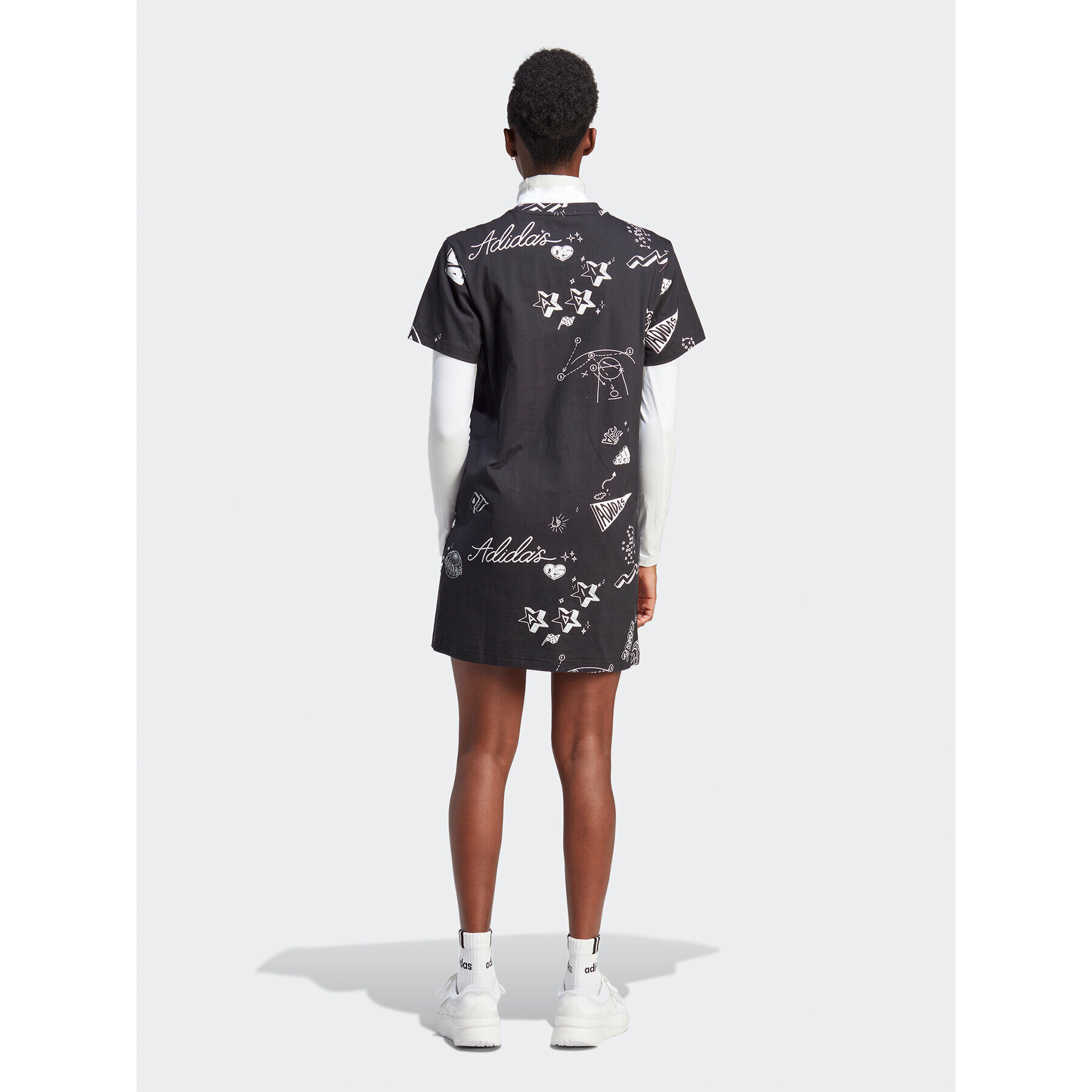 adidas Ежедневна рокля Scribble IA3139 Черен Loose Fit - Pepit.bg