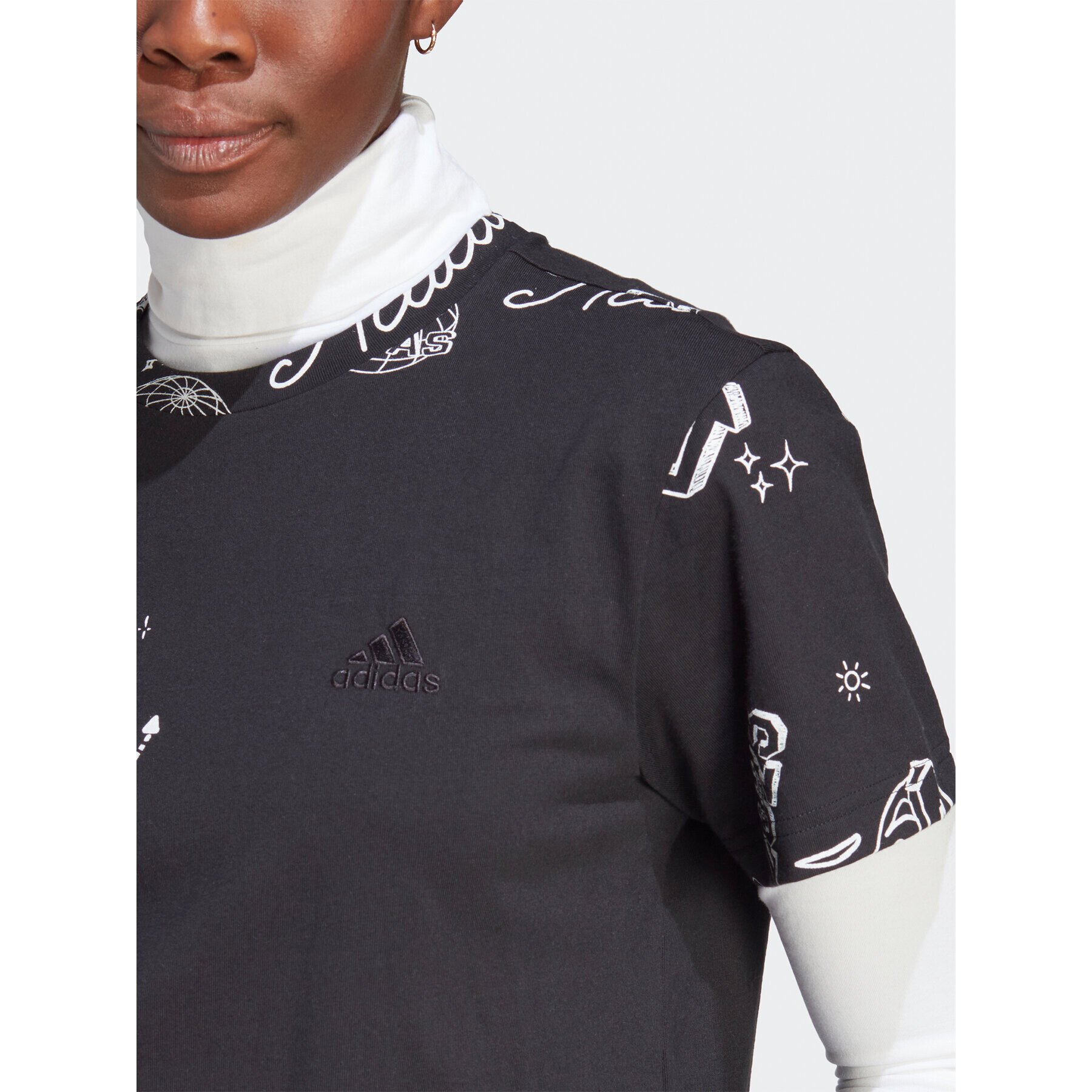 adidas Ежедневна рокля Scribble IA3139 Черен Loose Fit - Pepit.bg