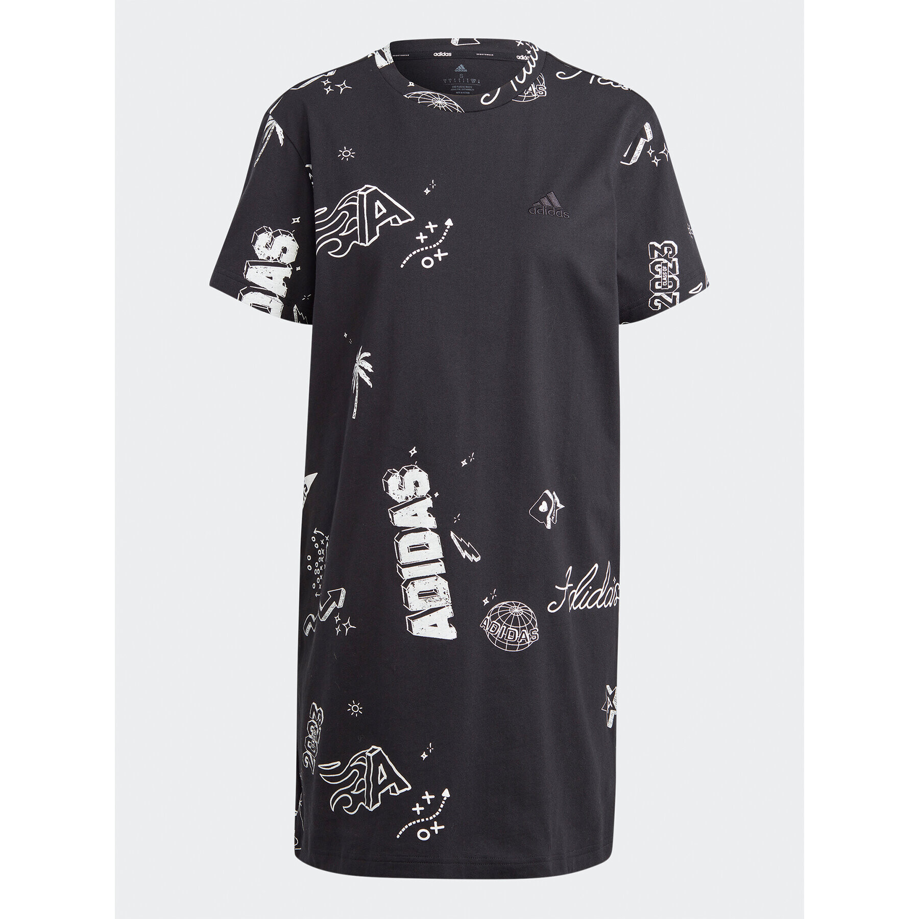 adidas Ежедневна рокля Scribble IA3139 Черен Loose Fit - Pepit.bg
