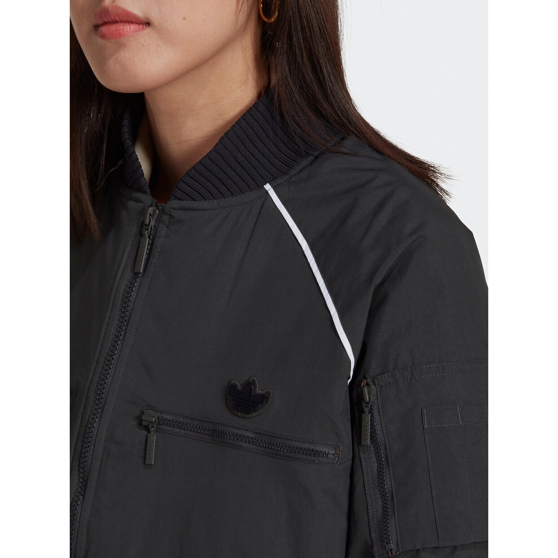 adidas Яке бомбър HK5233 Сив Oversize - Pepit.bg