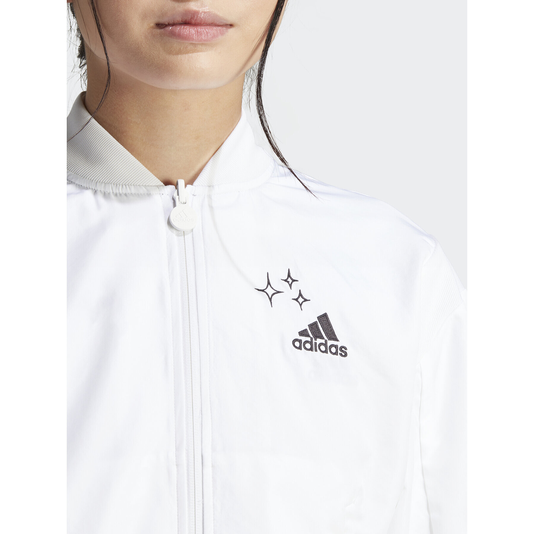 adidas Яке бомбър Scribble IA3137 Бял Loose Fit - Pepit.bg