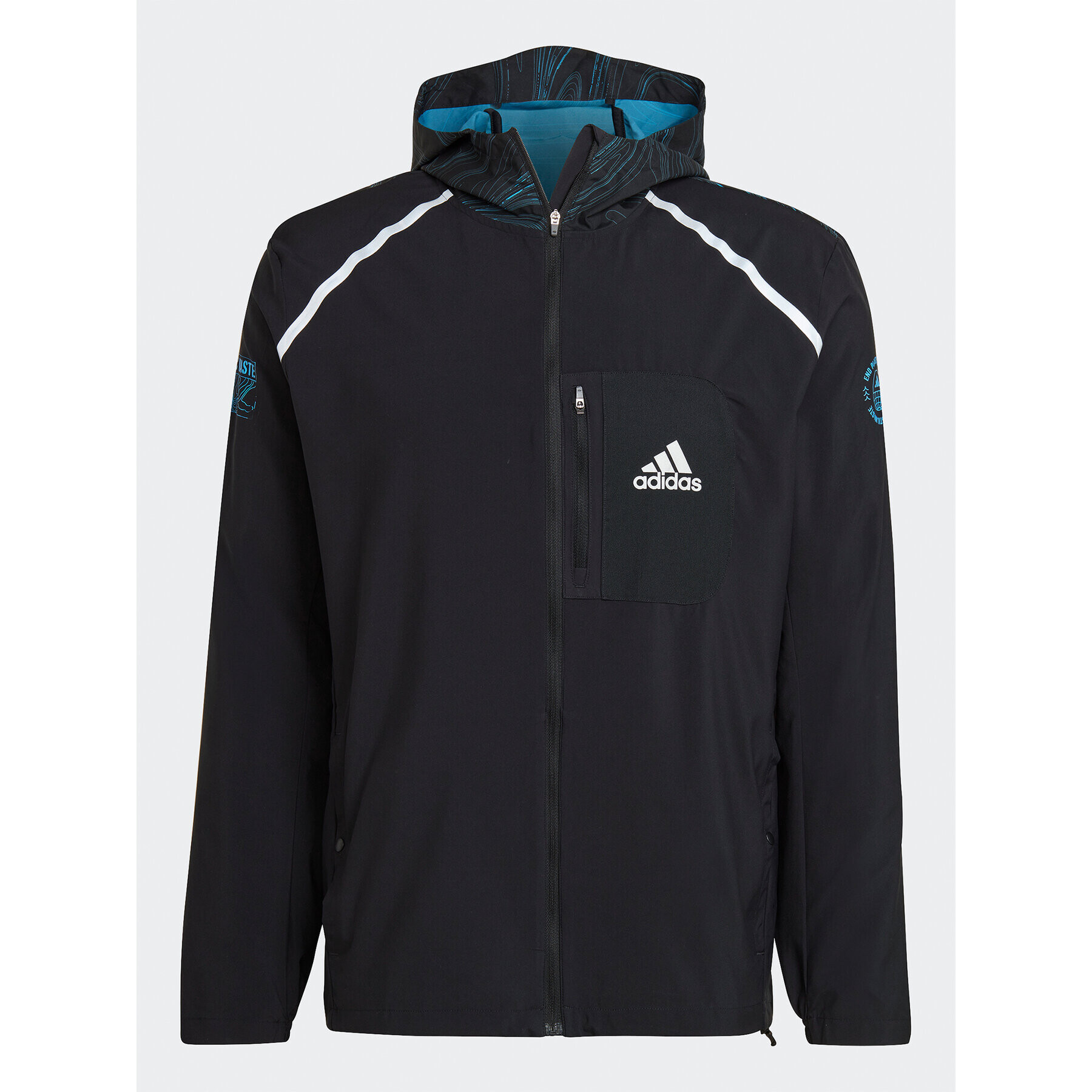 adidas Яке за джогинг Marathon For The Oceans HM1212 Черен Slim Fit - Pepit.bg