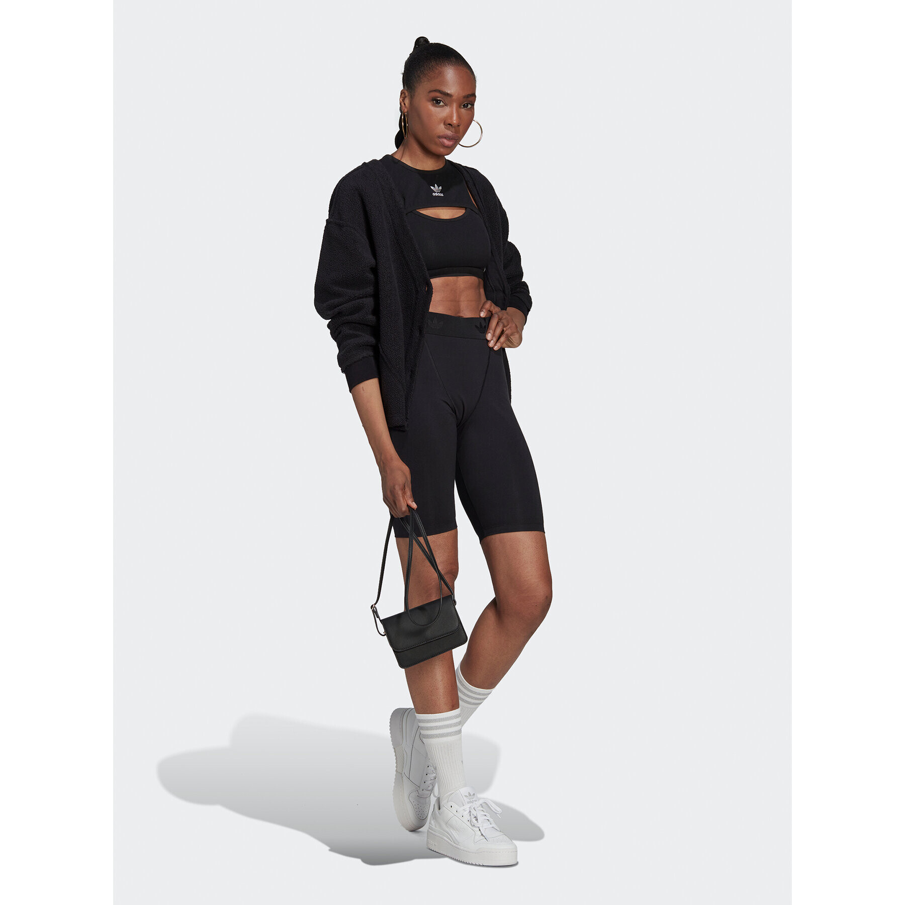 adidas Кардиган HL9166 Черен Relaxed Fit - Pepit.bg