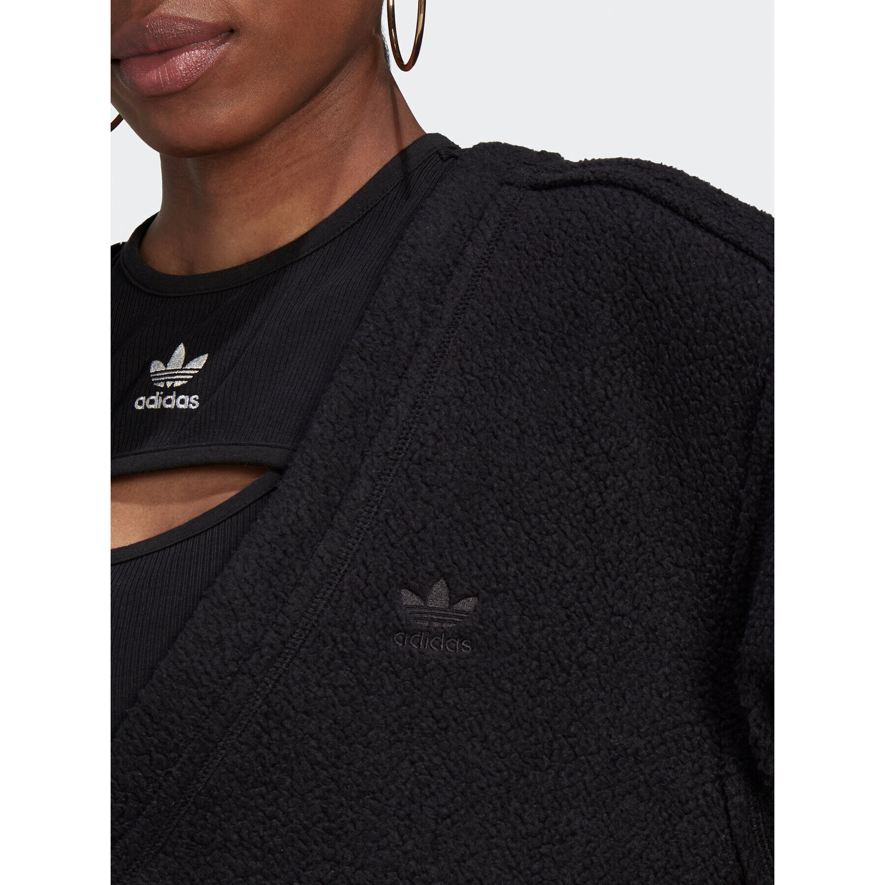 adidas Кардиган HL9166 Черен Relaxed Fit - Pepit.bg