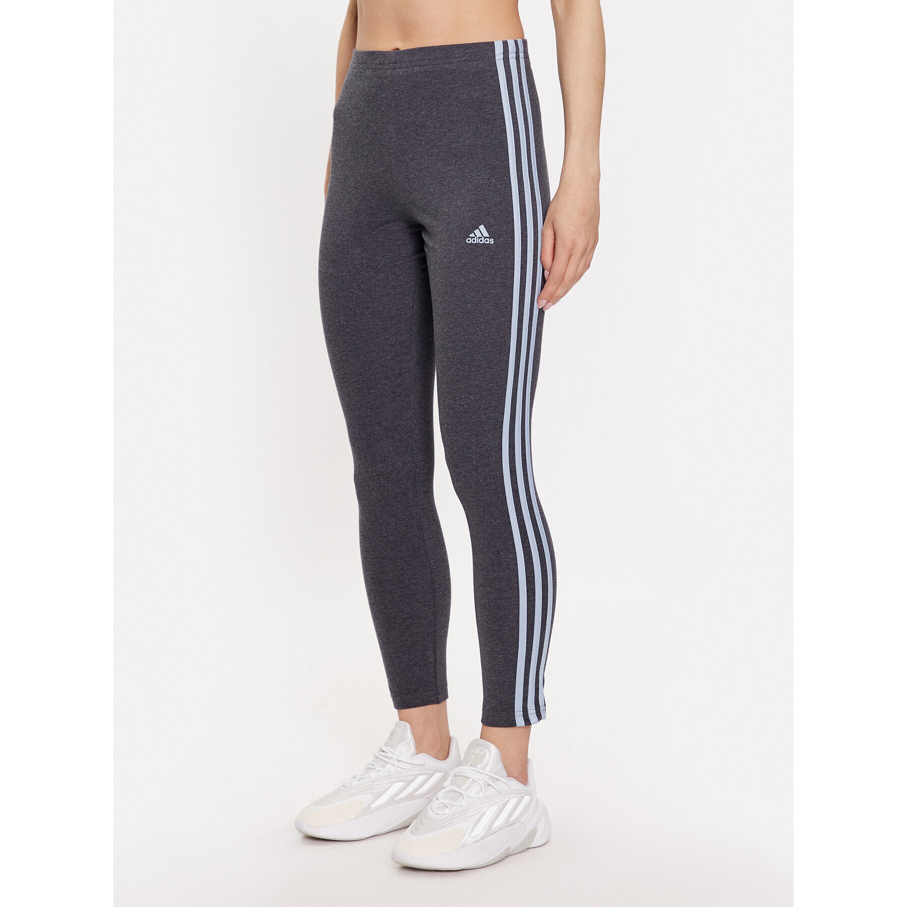 adidas Клин Essentials 3-Stripes High-Waisted Single Jersey Leggings IL3310 Сив - Pepit.bg