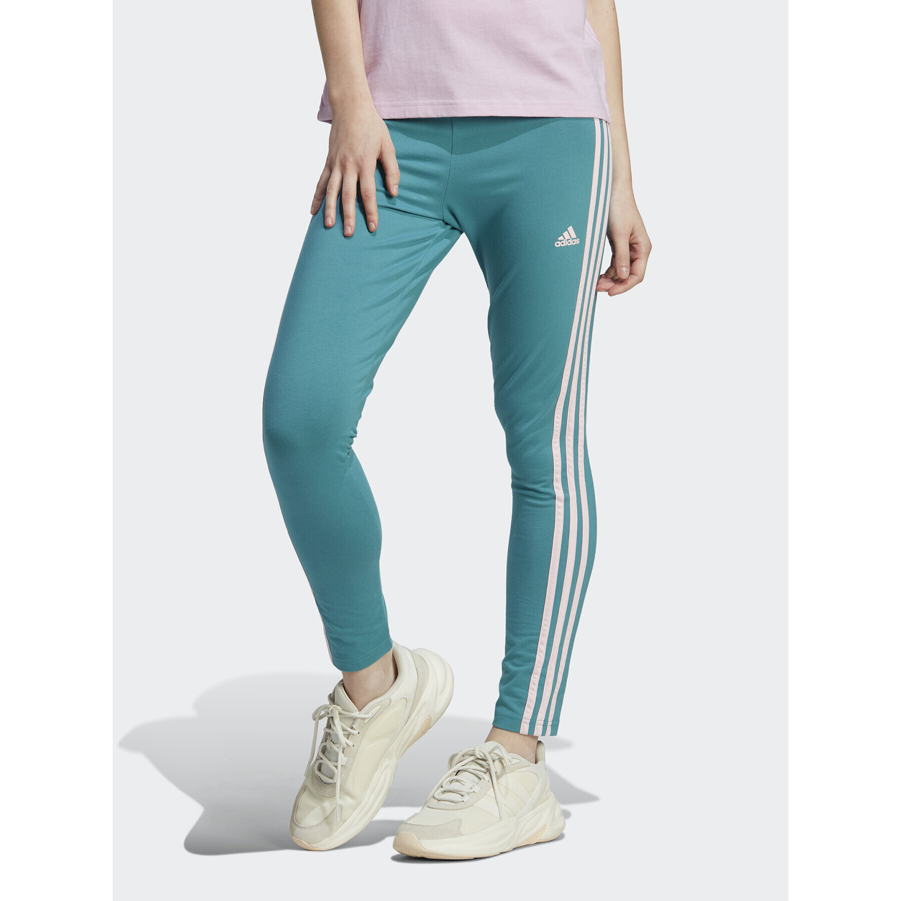 adidas Клин Essentials 3-Stripes High-Waisted Single Jersey Leggings IL3378 Електриков - Pepit.bg