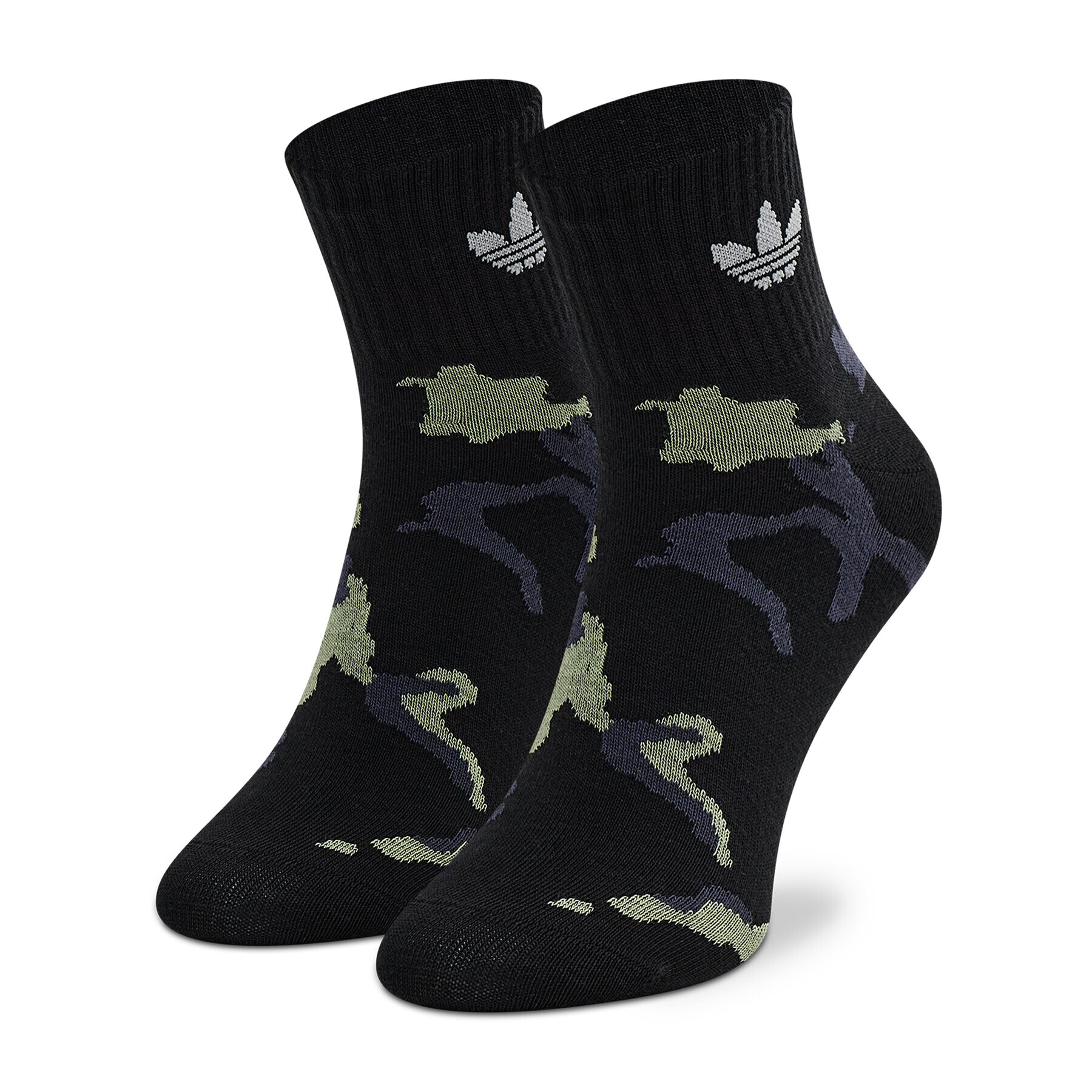 adidas Комплект 2 чифта дълги чорапи мъжки Camo Mid Ankle HC9528 Черен - Pepit.bg