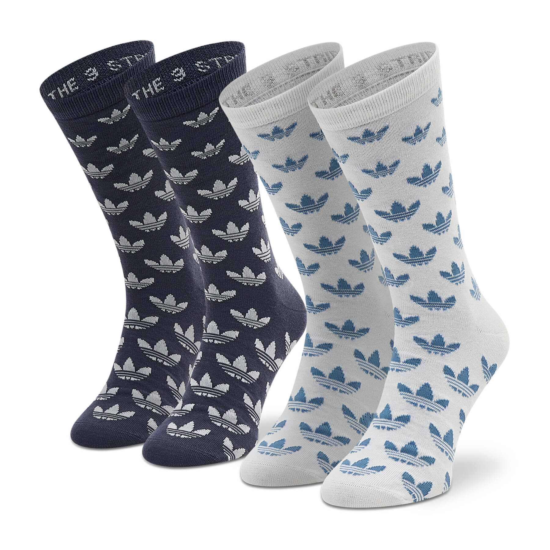 adidas Комплект 2 чифта дълги чорапи мъжки Mono Crw Sock HC3453 Бял - Pepit.bg