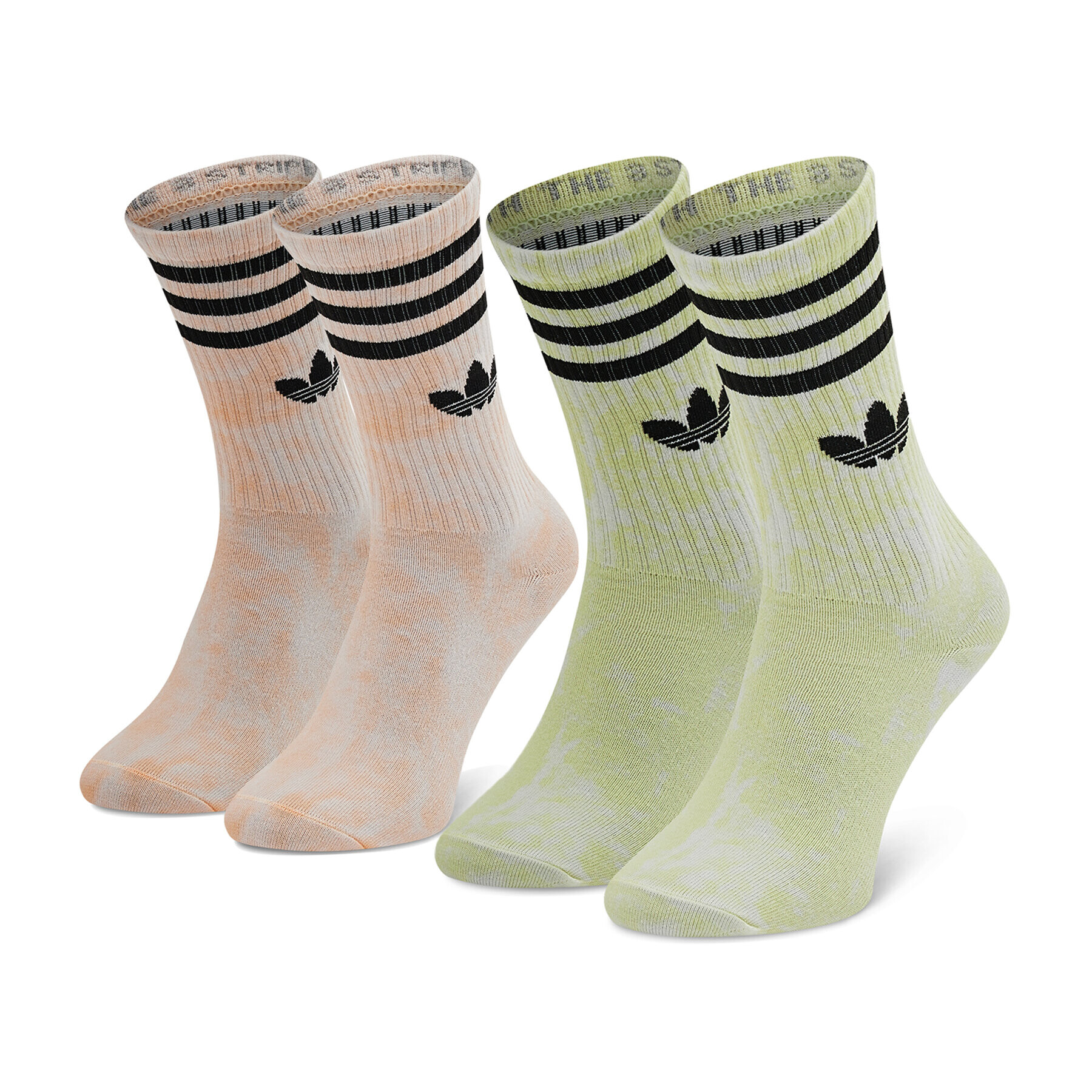 adidas Комплект 2 чифта дълги чорапи мъжки Tie Dye Sock HA4676 Розов - Pepit.bg