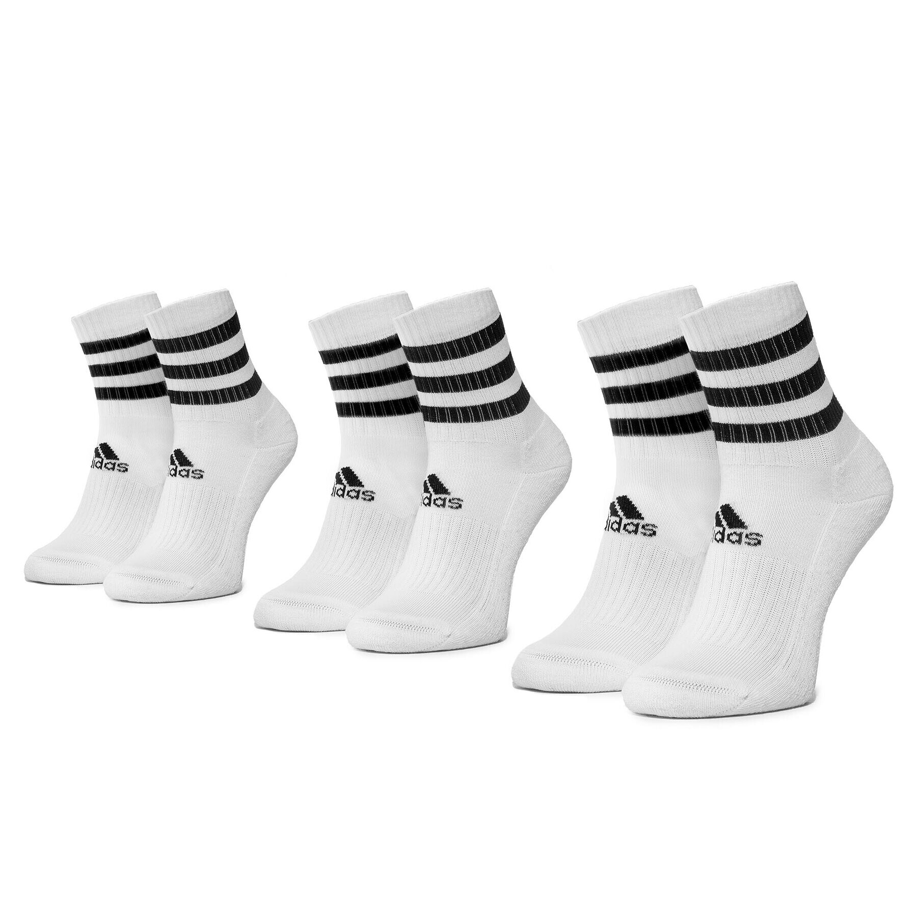 adidas Комплект 3 чифта дълги чорапи мъжки 3S Csh Crw3p DZ9346 Бял - Pepit.bg