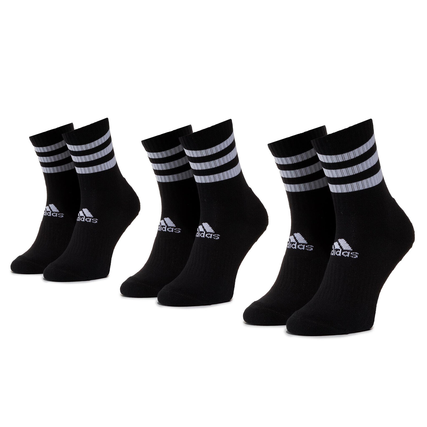 adidas Комплект 3 чифта дълги чорапи мъжки 3s Csh Crw3p DZ9347 Черен - Pepit.bg