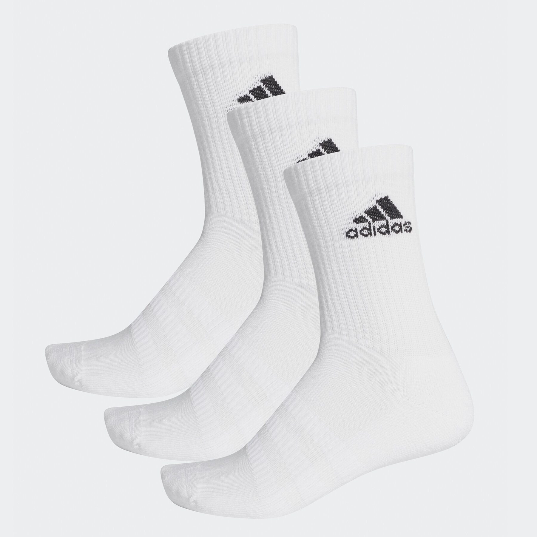 adidas Комплект 3 чифта дълги чорапи мъжки Cush Crw 3PP DZ9356 Бял - Pepit.bg