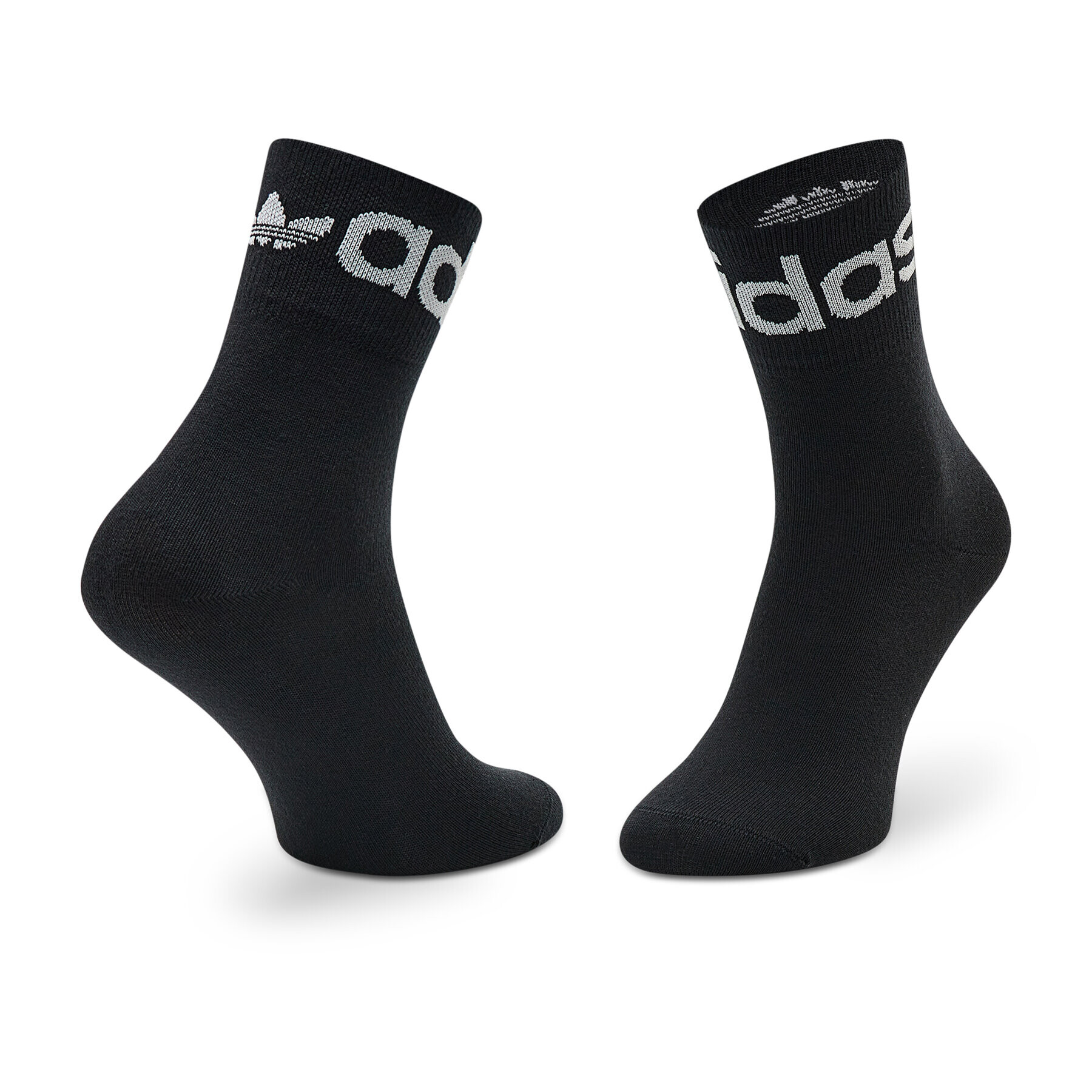 adidas Комплект 3 чифта дълги чорапи мъжки Fold Cuff Crew H32386 Черен - Pepit.bg