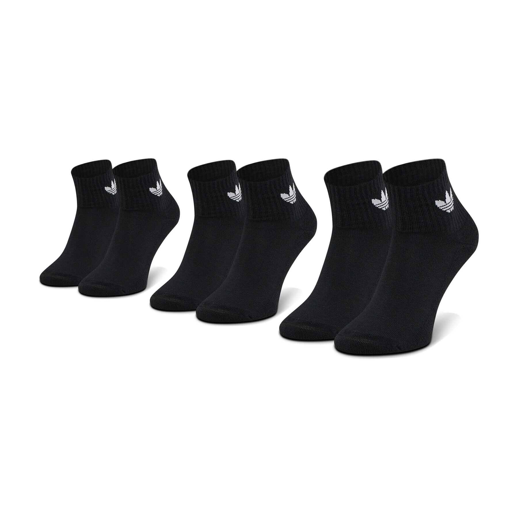adidas Комплект 3 чифта дълги чорапи мъжки Mid-Cut Crew FM0643 Черен - Pepit.bg
