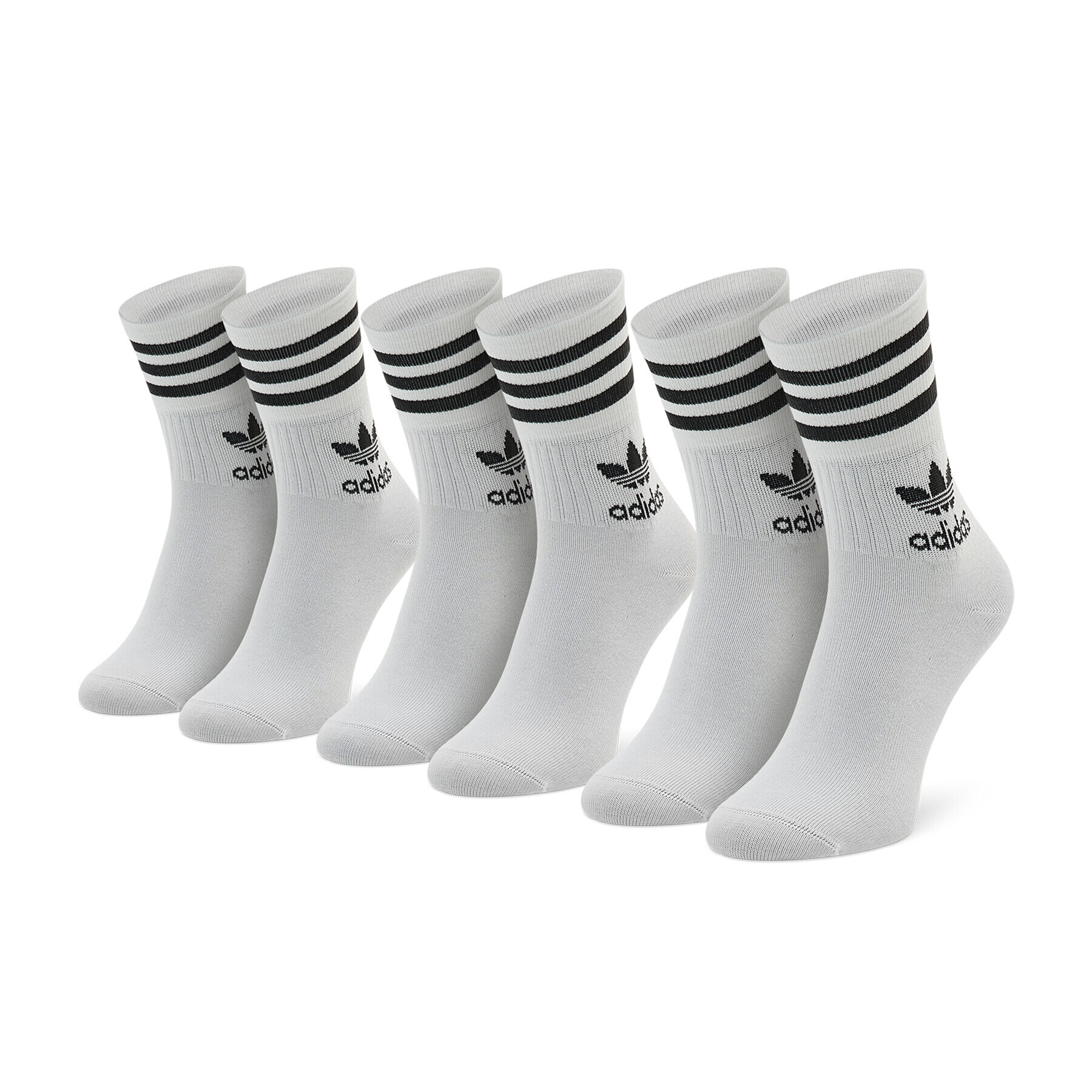 adidas Комплект 3 чифта дълги чорапи мъжки Mid Cut Crew GD3575 Бял - Pepit.bg