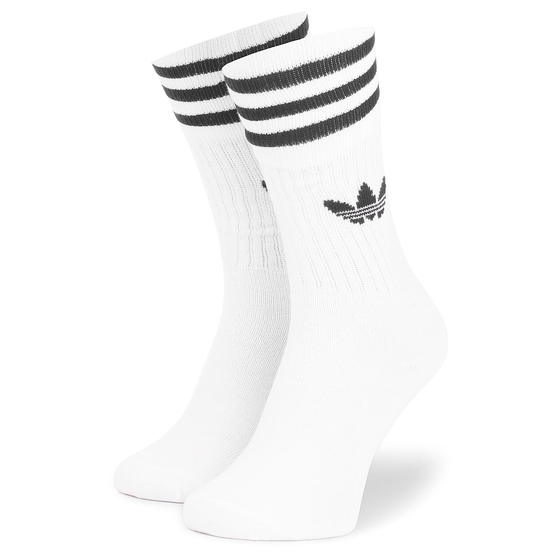 adidas Комплект 3 чифта дълги чорапи мъжки Solid Crew Sock S21489 Бял - Pepit.bg