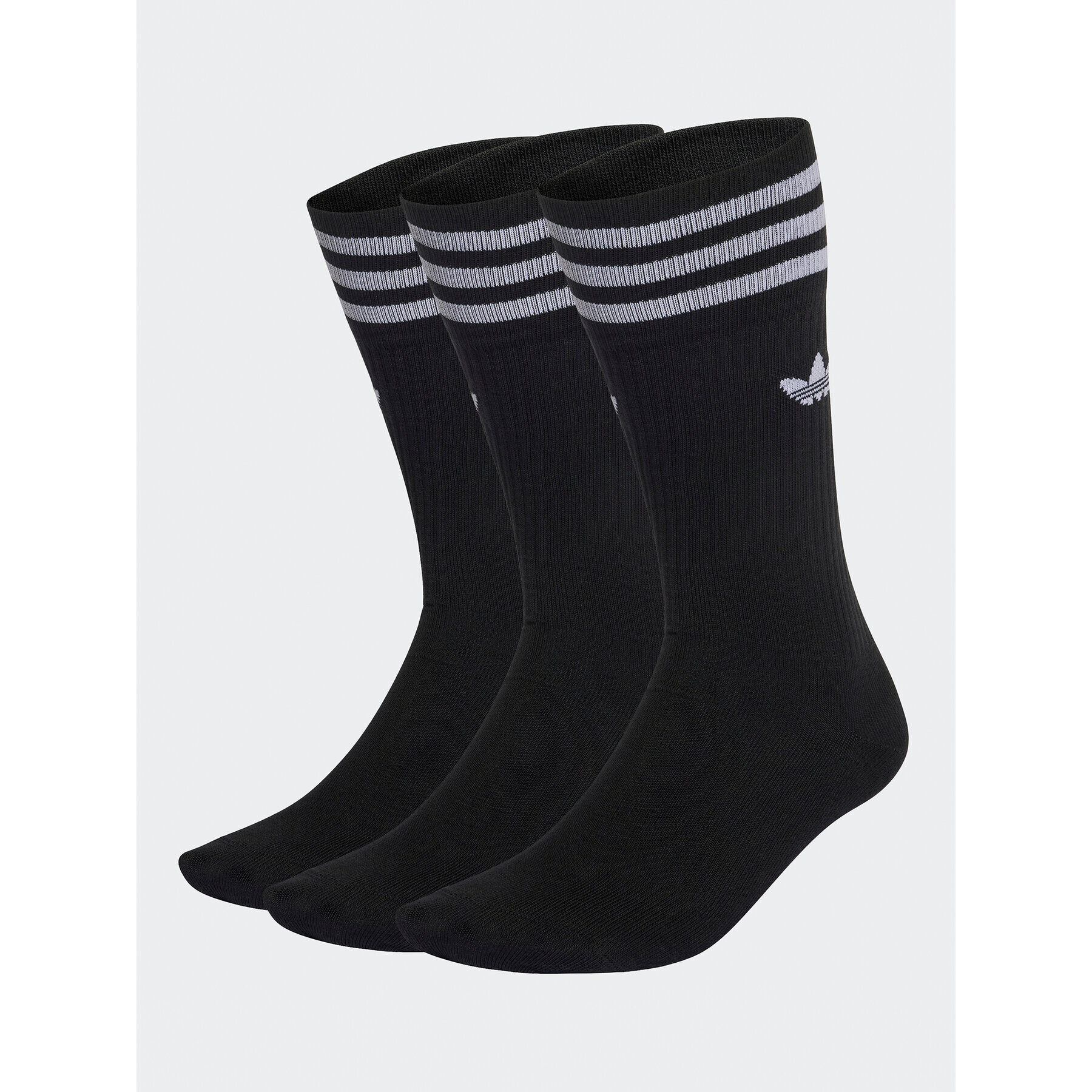 adidas Комплект 3 чифта дълги чорапи мъжки Solid Crew Sock S21490 Черен - Pepit.bg