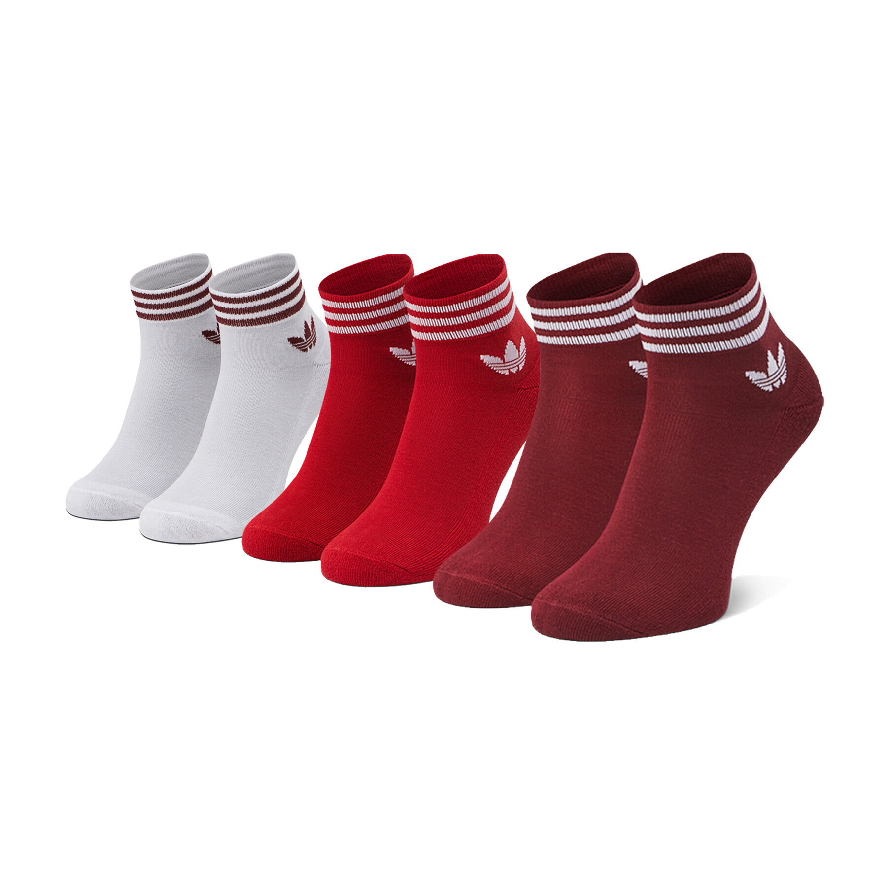 adidas Комплект 3 чифта къси чорапи унисекс Trefoil Ankle Socks 3 Pairs GN3085 r.OS Бял - Pepit.bg