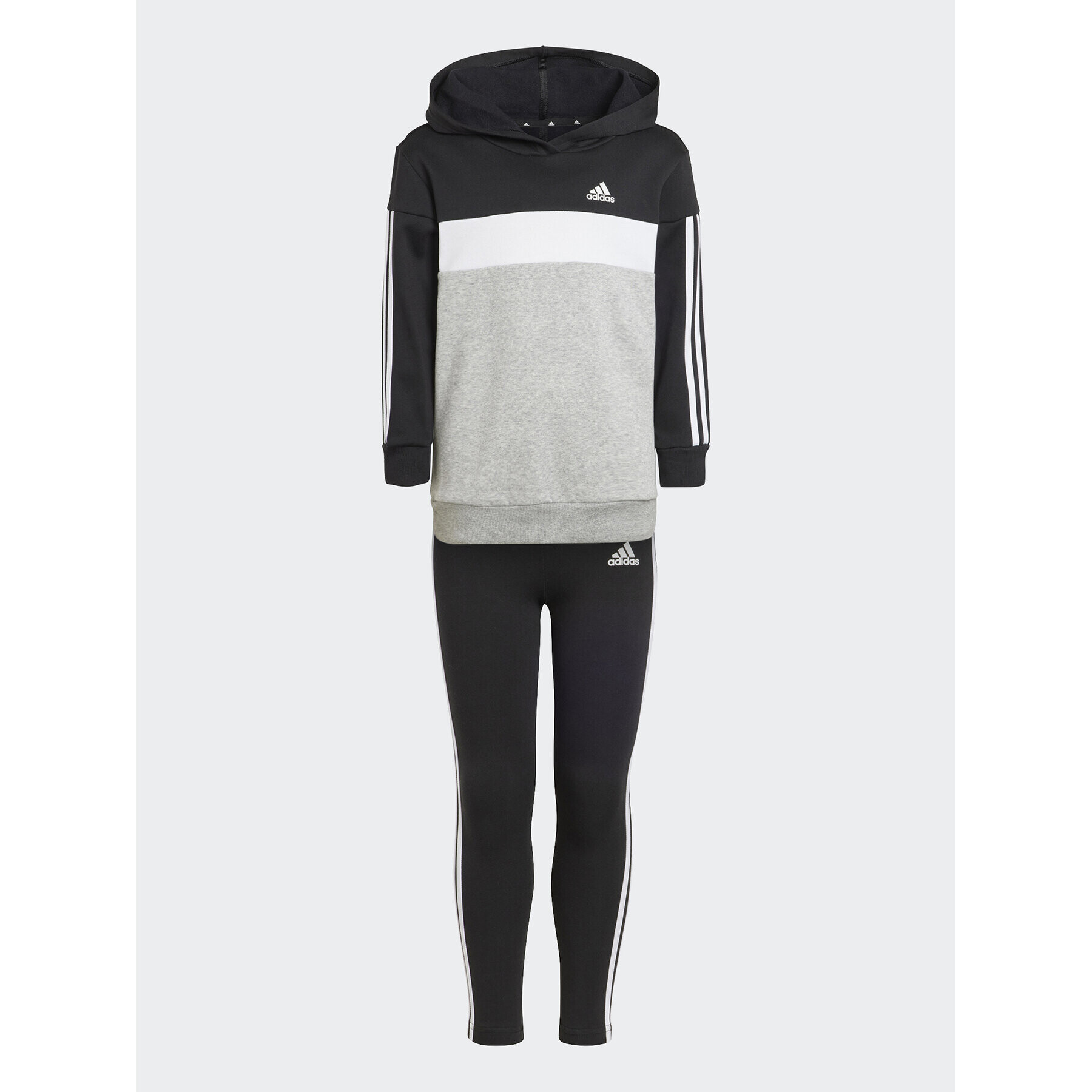 adidas Комплект суитшърт и клин Tiberio 3-Stripes Colorblock Fleece IJ6327 Черен Slim Fit - Pepit.bg