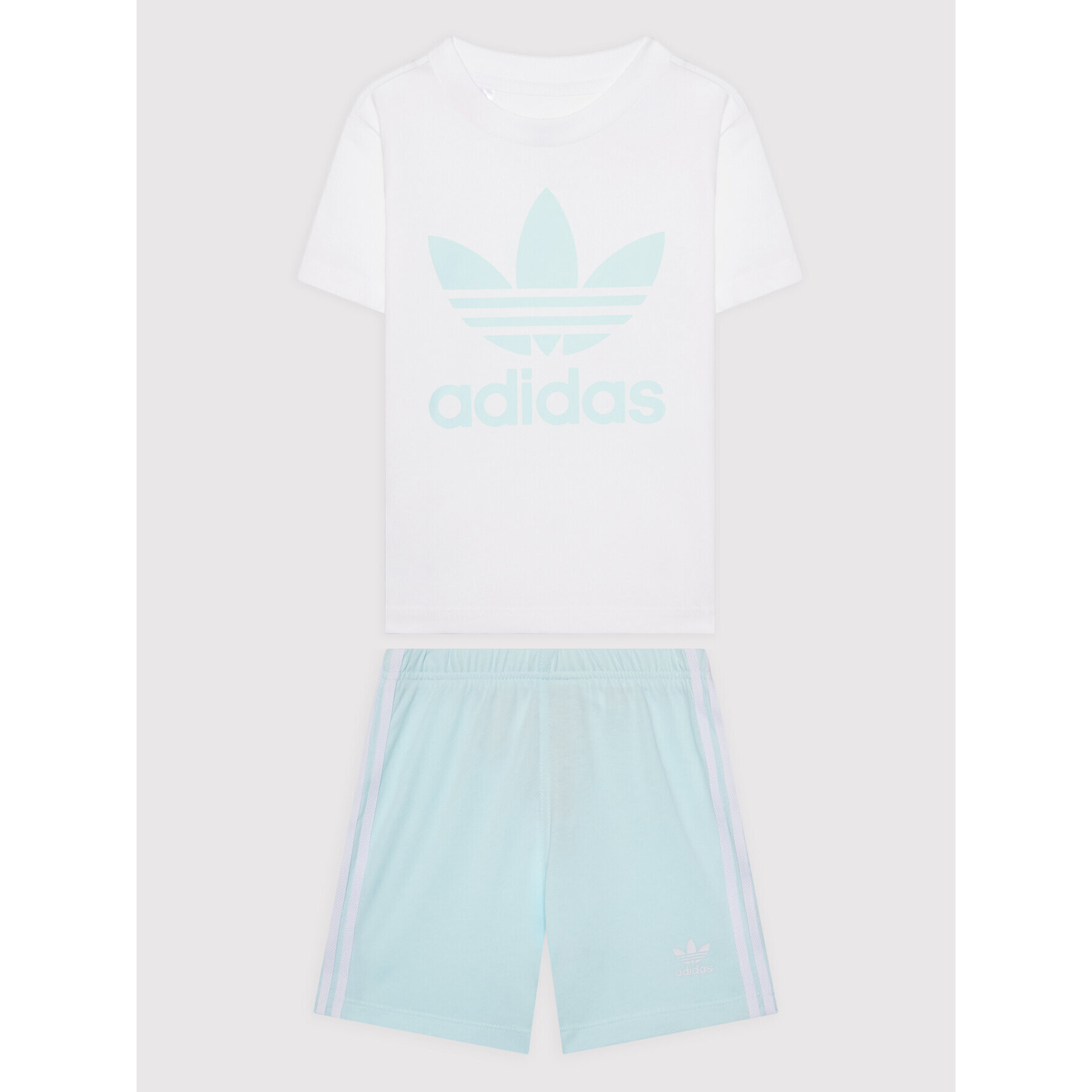 adidas Комплект тишърт и панталонки Trefoil HS8868 Бял Regular Fit - Pepit.bg