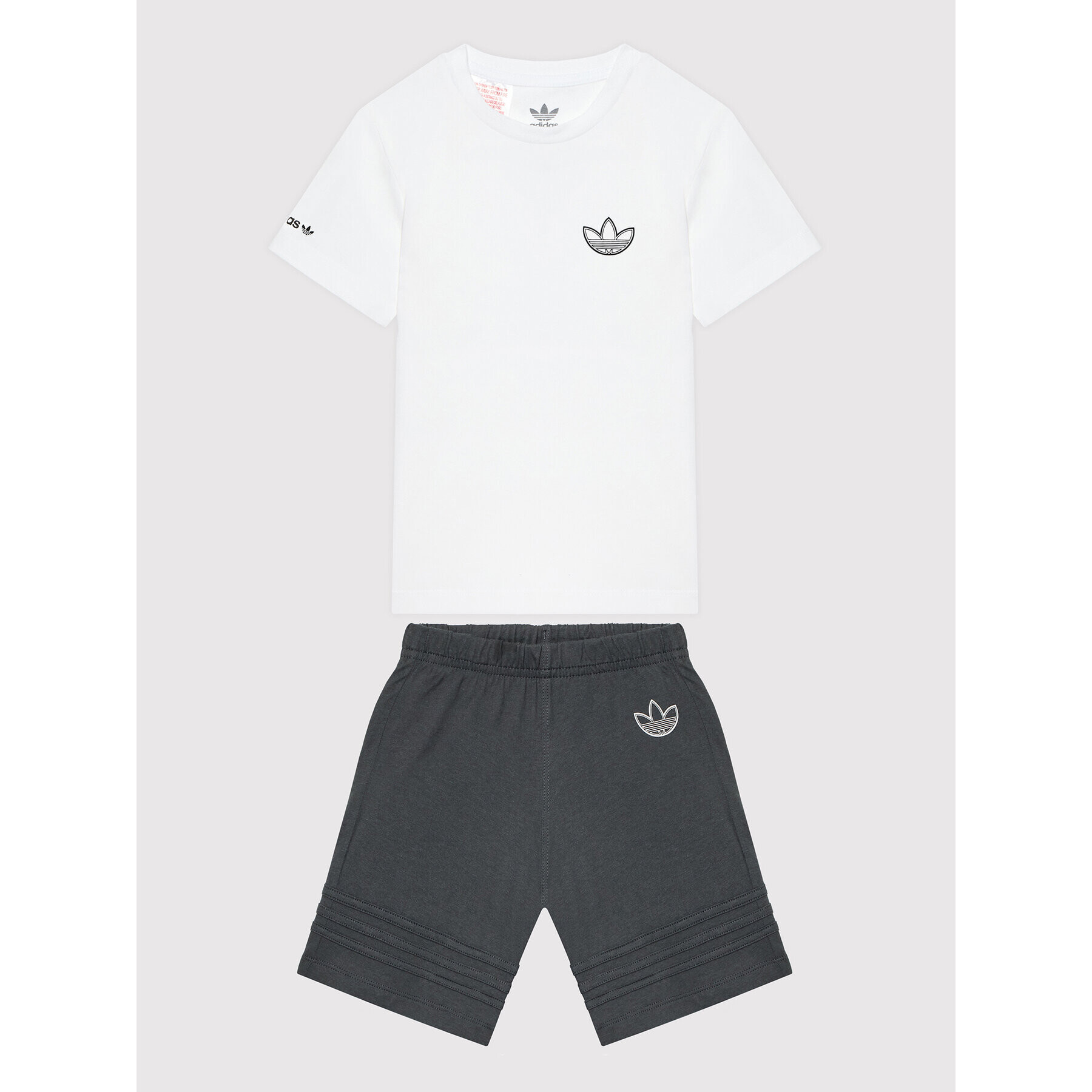 adidas Комплект тишърт и спортни шорти Sprt Collection HE2070 Бял Regular Fit - Pepit.bg