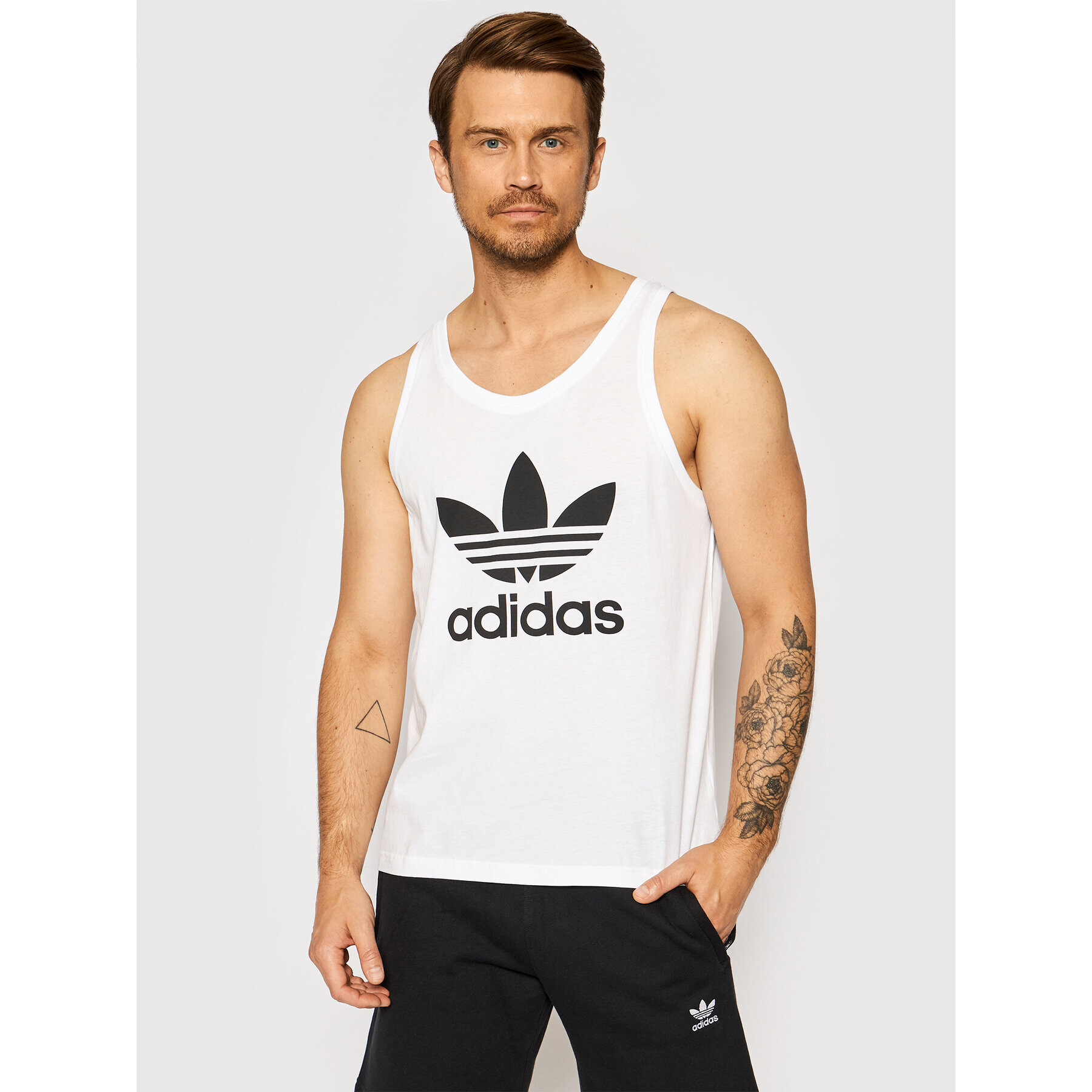 adidas Мъжки топ adicolor Classics Trefoil H06636 Бял Regular Fit - Pepit.bg