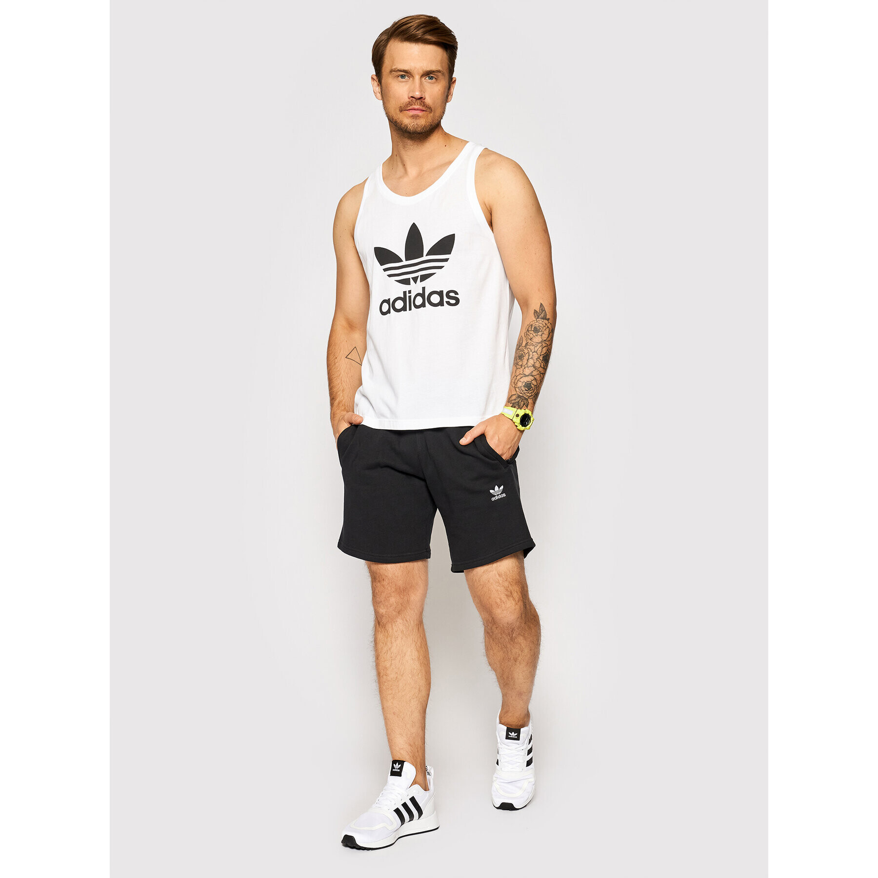 adidas Мъжки топ adicolor Classics Trefoil H06636 Бял Regular Fit - Pepit.bg