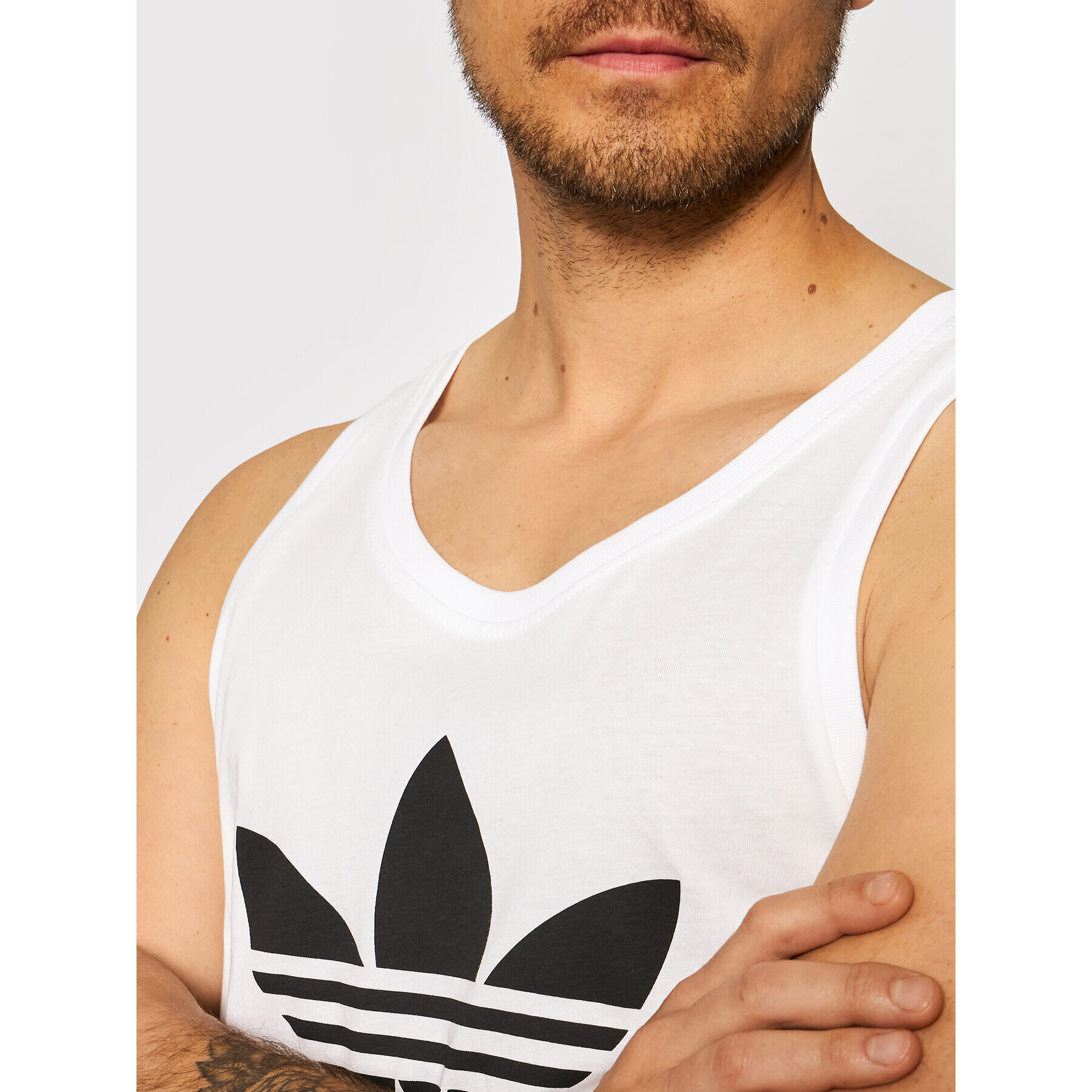 adidas Мъжки топ adicolor Classics Trefoil H06636 Бял Regular Fit - Pepit.bg