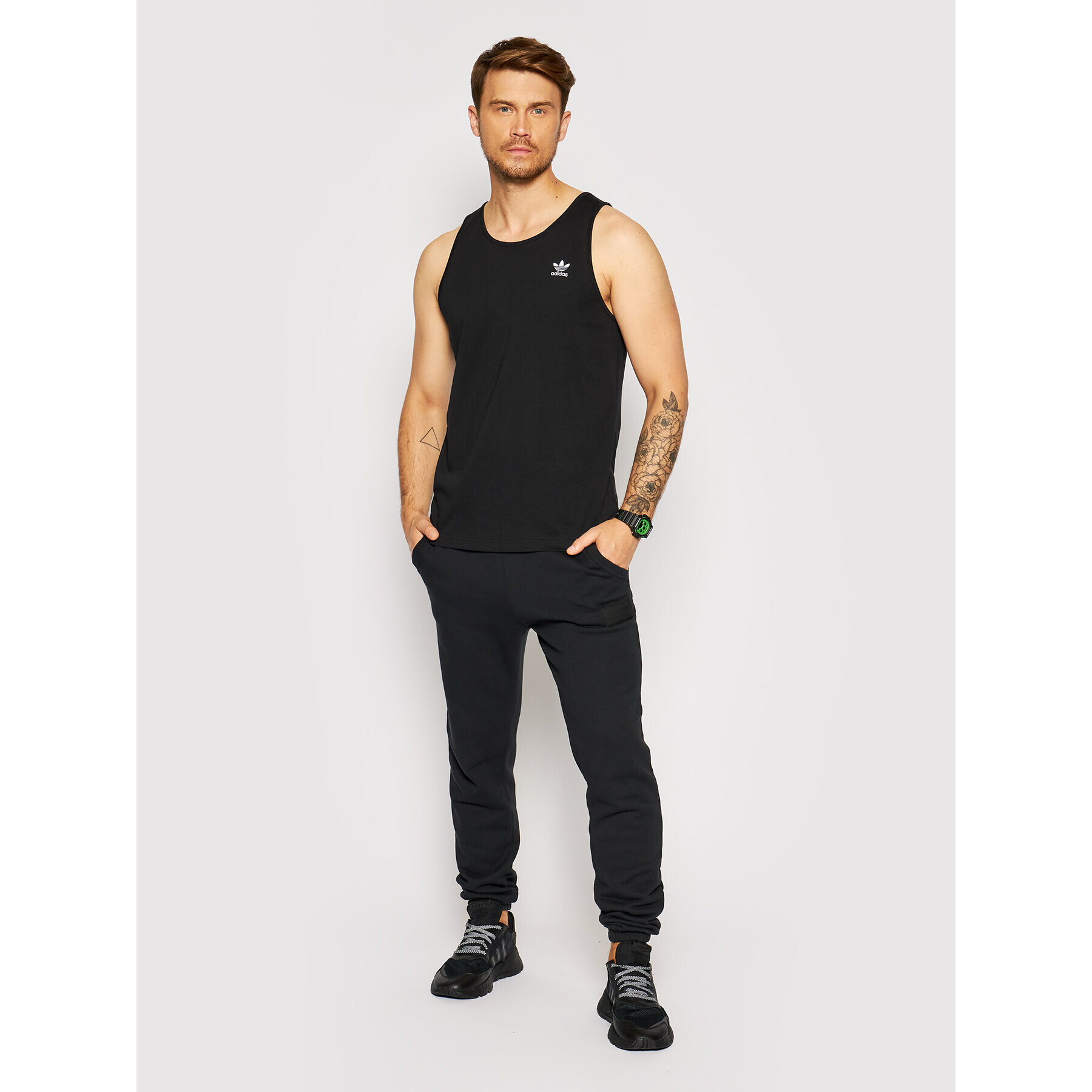 adidas Мъжки топ adicolor Essentials Trefoil H35498 Черен Regular Fit - Pepit.bg