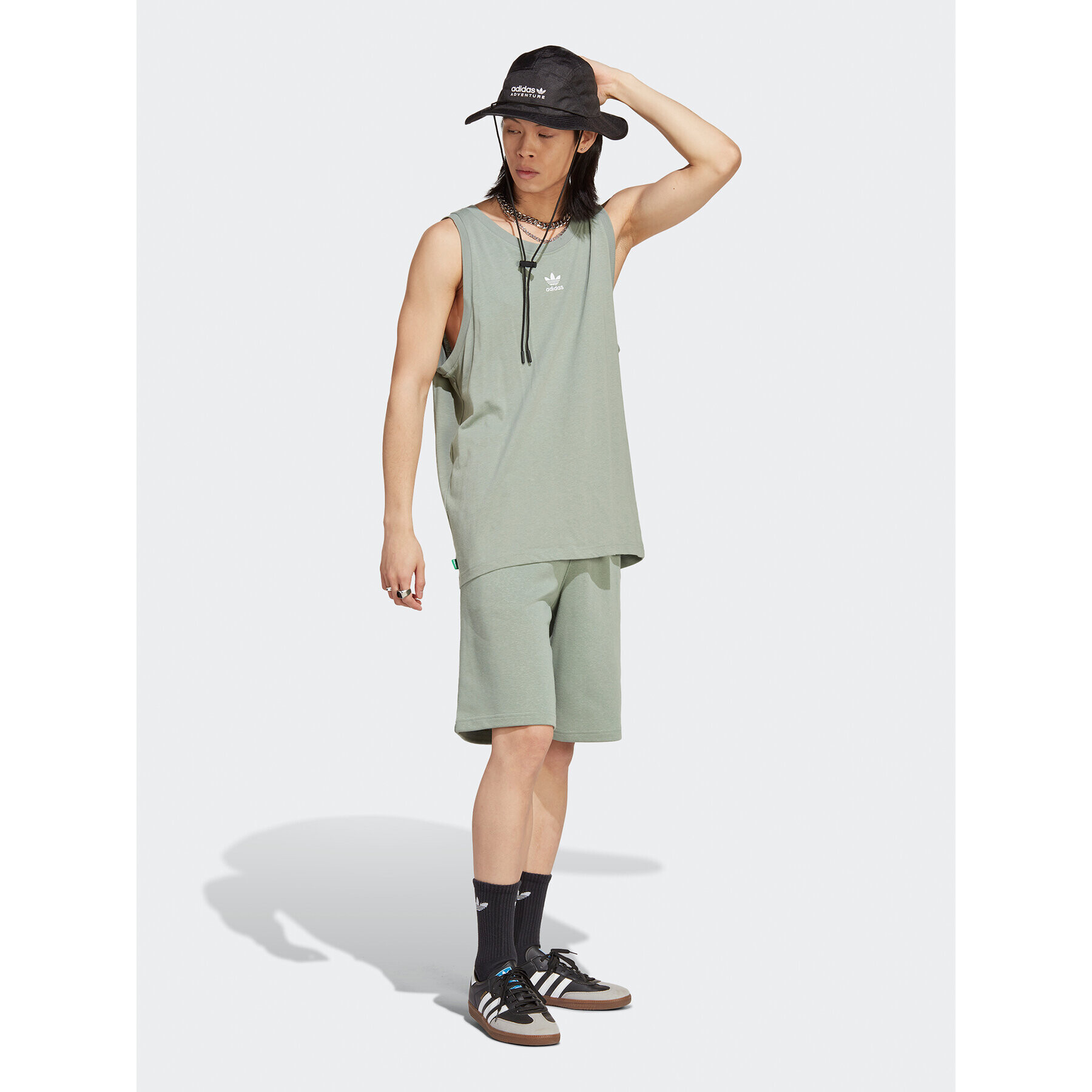 adidas Мъжки топ Essentials+ Made With Hemp Tank Top HR2958 Зелен Slim Fit - Pepit.bg