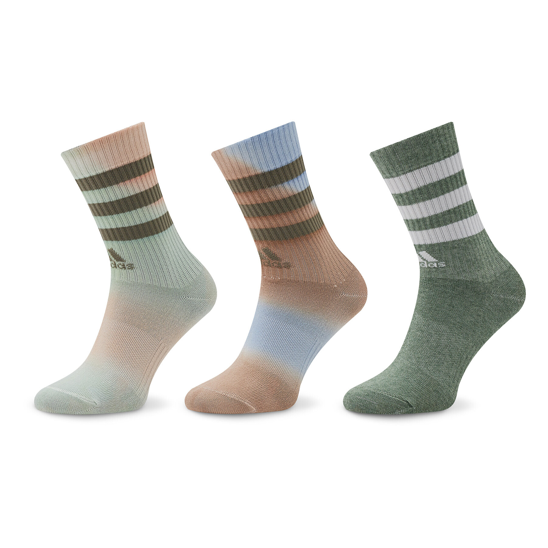 adidas Комплект 3 чифта дълги чорапи мъжки 3-Stripes Cushioned Crew IC1280 Цветен - Pepit.bg
