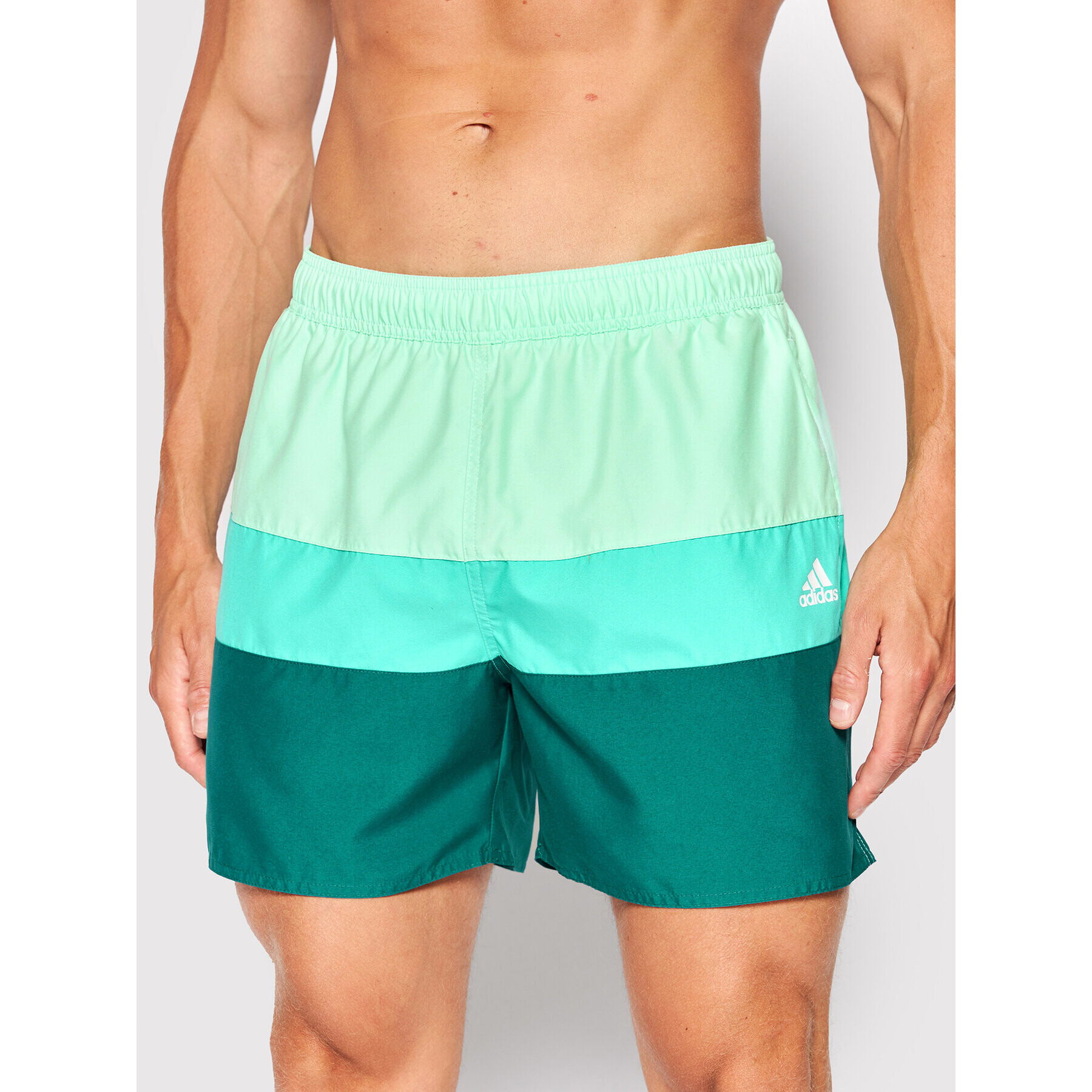 adidas Плувни шорти Length Colorblock HA0399 Зелен Regular Fit - Pepit.bg