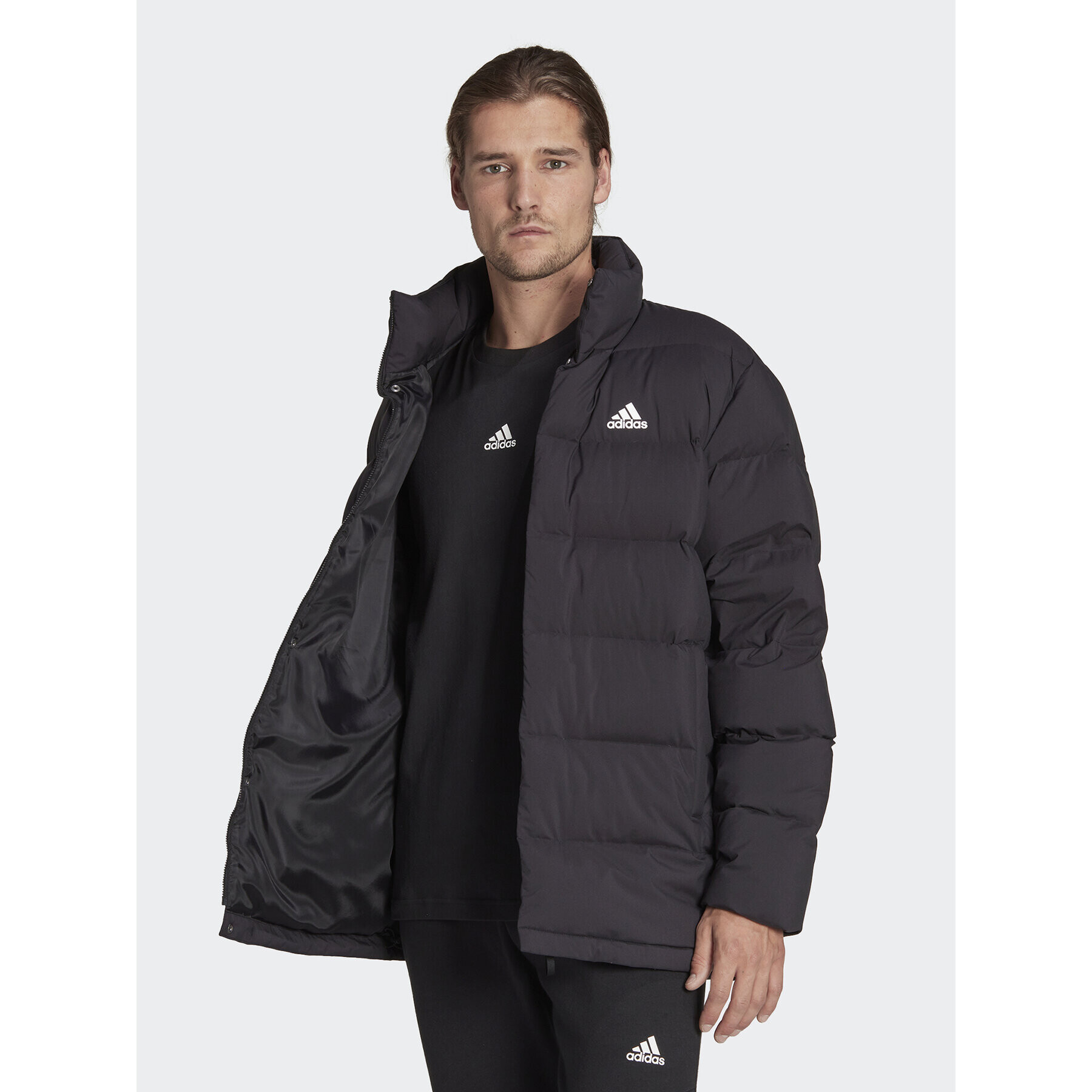 adidas Пухено яке Helionic HG8700 Черен Regular Fit - Pepit.bg