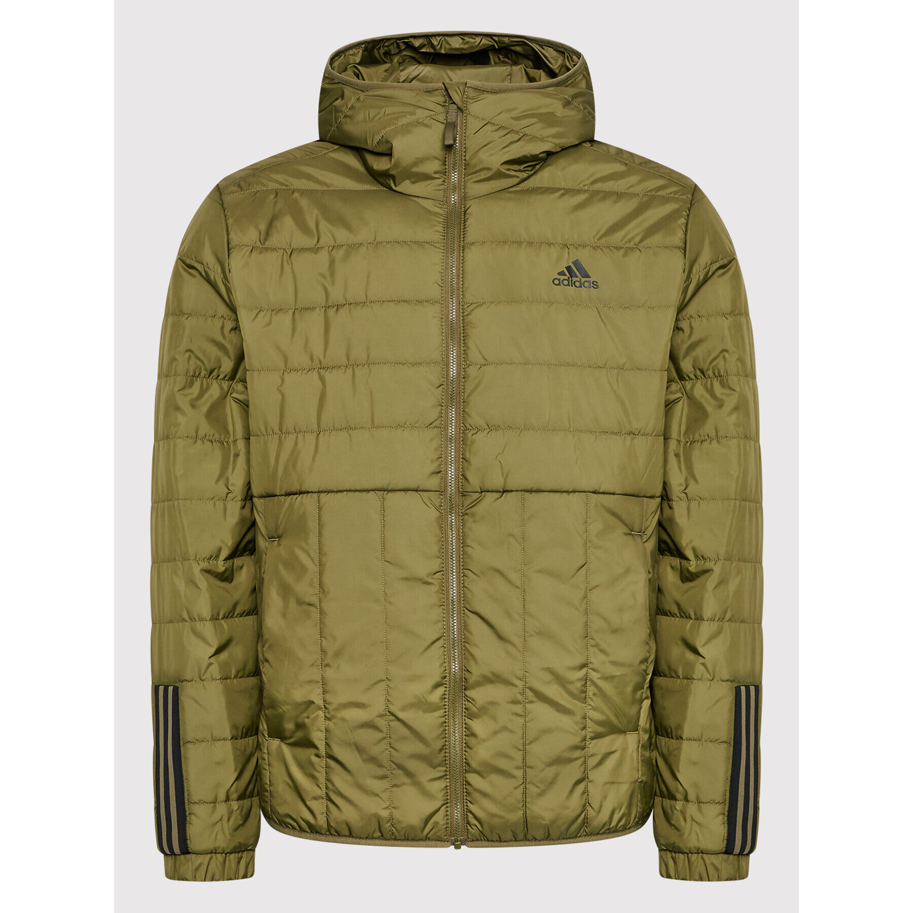 adidas Пухено яке Itavic 3-Stripes GT1685 Зелен Regular Fit - Pepit.bg