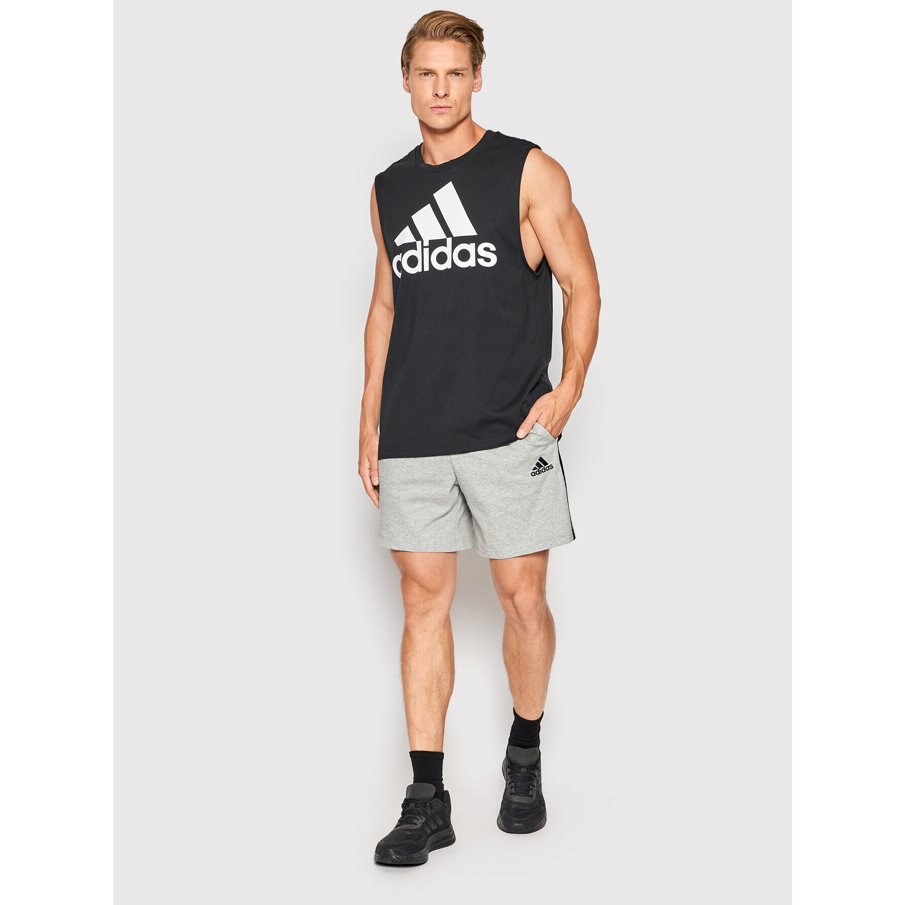 adidas Спортни шорти Aeroready Essentials 3-Stripes GK9990 Сив Regular Fit - Pepit.bg