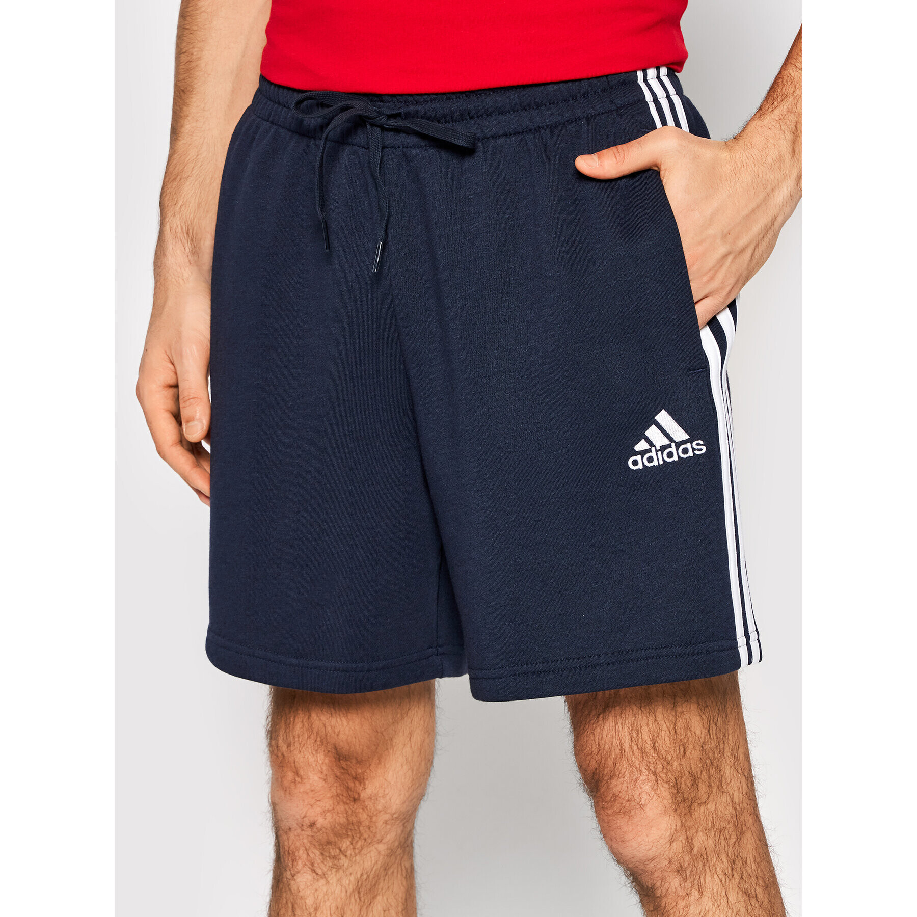 adidas Performance Спортни шорти Essentials French Terry 3-Stripes GK9598 Тъмносин Regular Fit - Pepit.bg