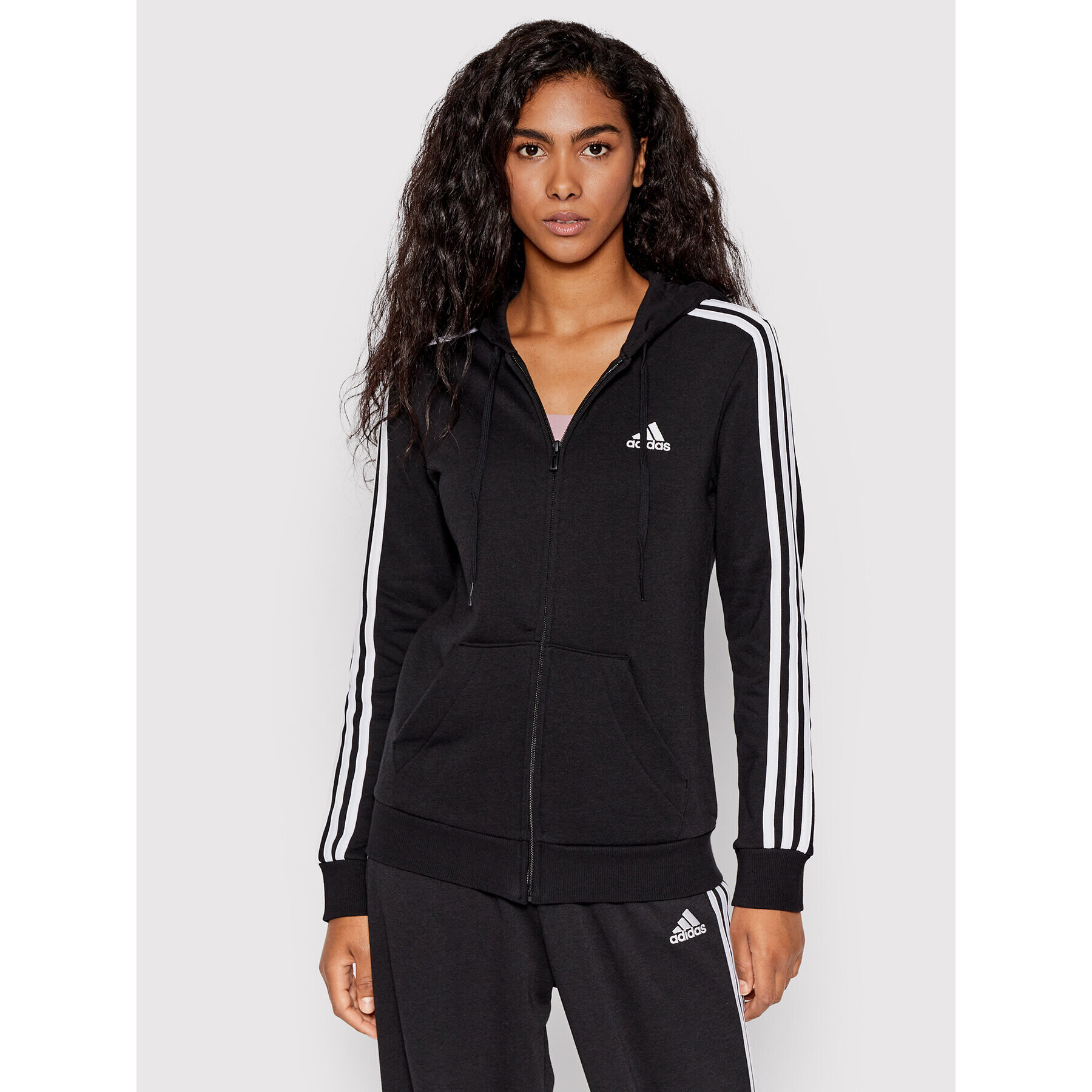 adidas Performance Суитшърт Essentials 3-Stripes GM5567 Черен Regular Fit - Pepit.bg