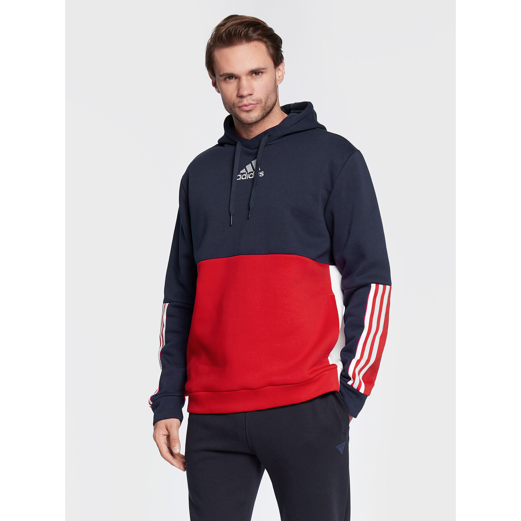 adidas Суитшърт Essentials Colorblock HL1983 Тъмносин Regular Fit - Pepit.bg