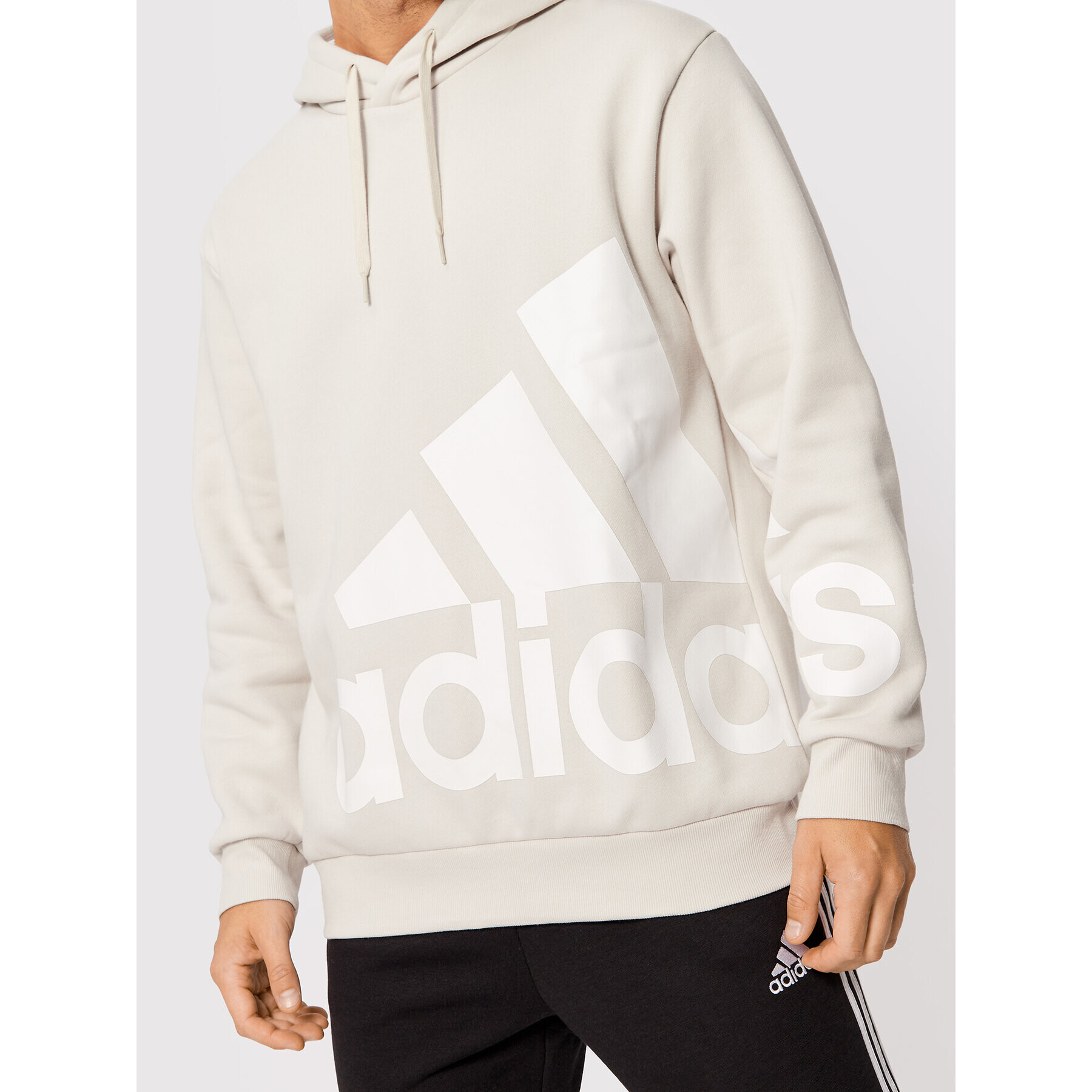 adidas Суитшърт Essentials Giant Logo Fleece HL6928 Бежов Loose Fit - Pepit.bg